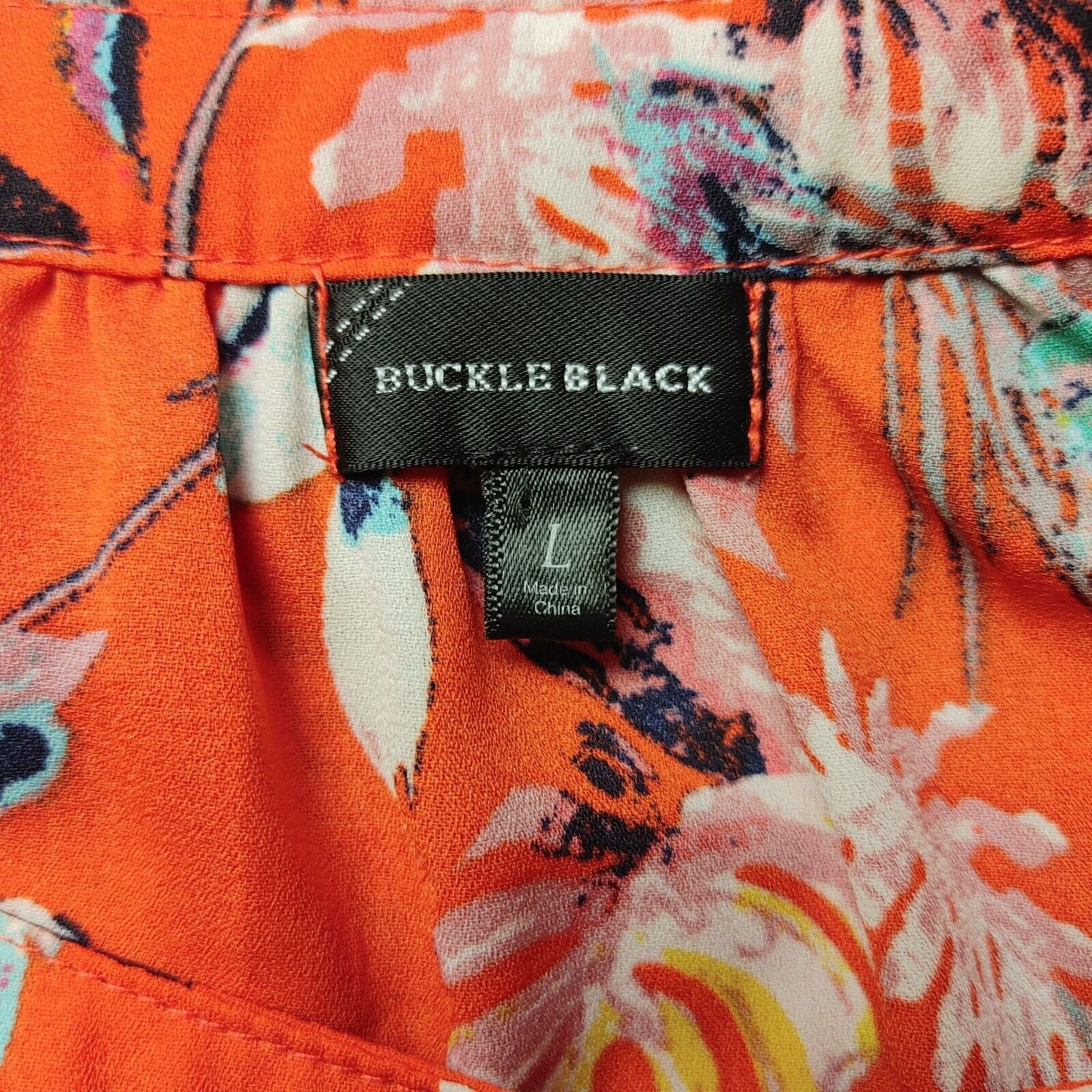 Buckle Black Buckle Black Women's Orange Floral Long Sleeve Top Large Size L / US 10 / IT 46 - 3 Thumbnail