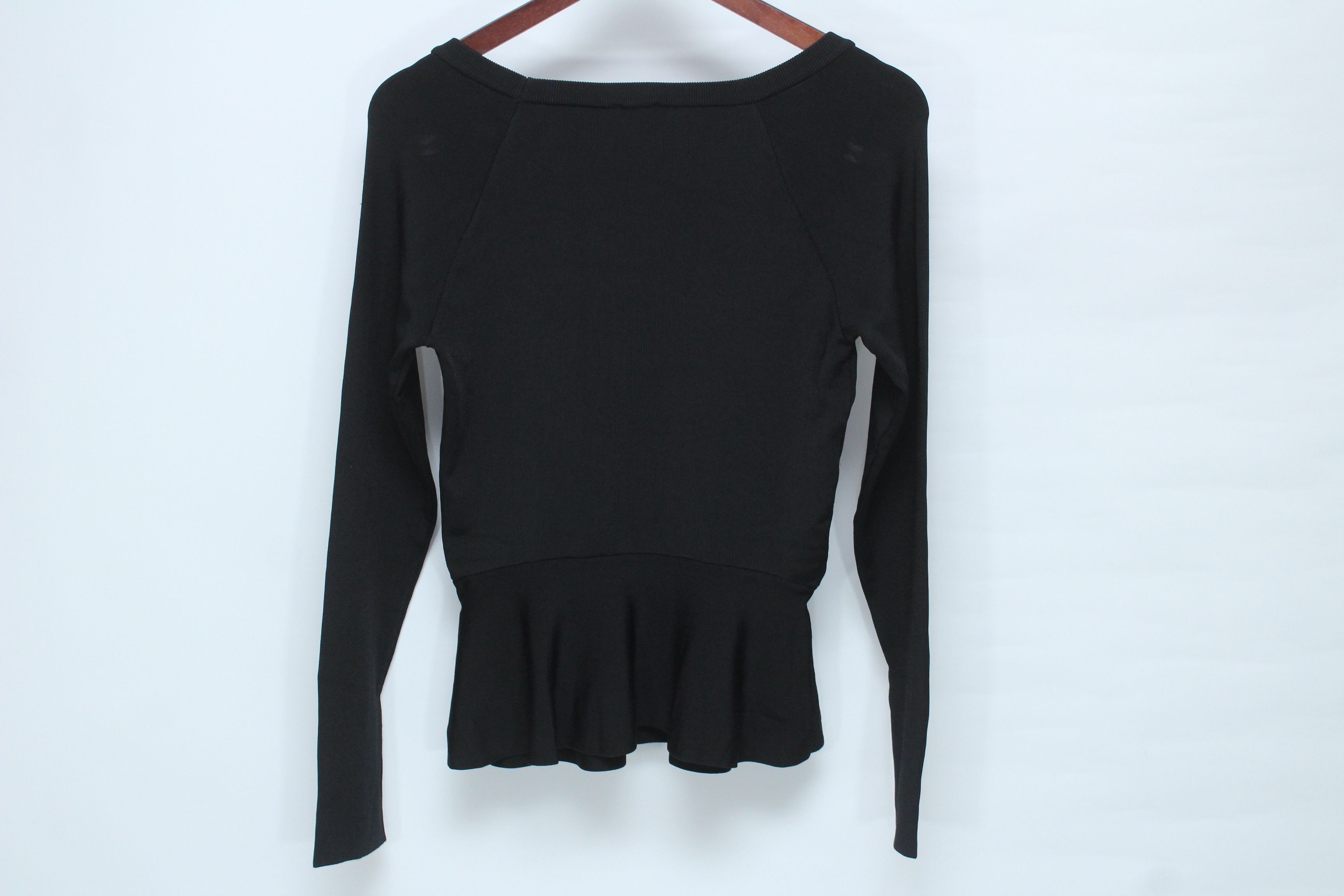 Pinko Pinko Naxos Lace-Up Corset Knit Peplum Blouse Black Size L / US 10 / IT 46 - 3 Thumbnail