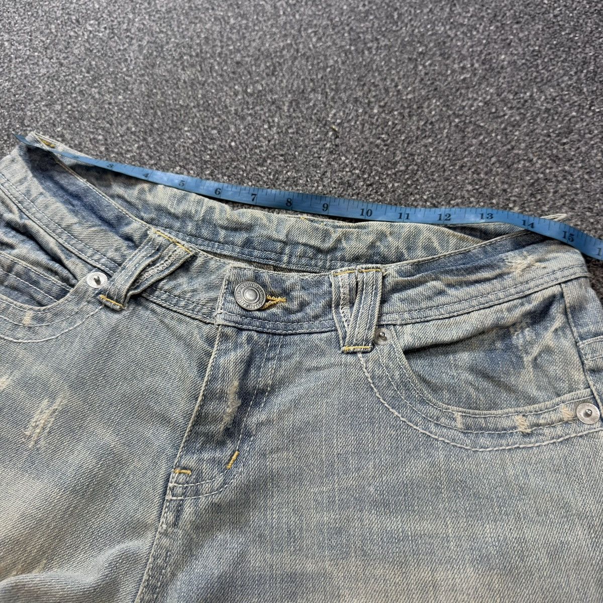 Hysteric Glamour Japanese Avant Garde Riche Glamour Wideleg Distressed Jeans Size 30" / US 8 / IT 44 - 16 Thumbnail