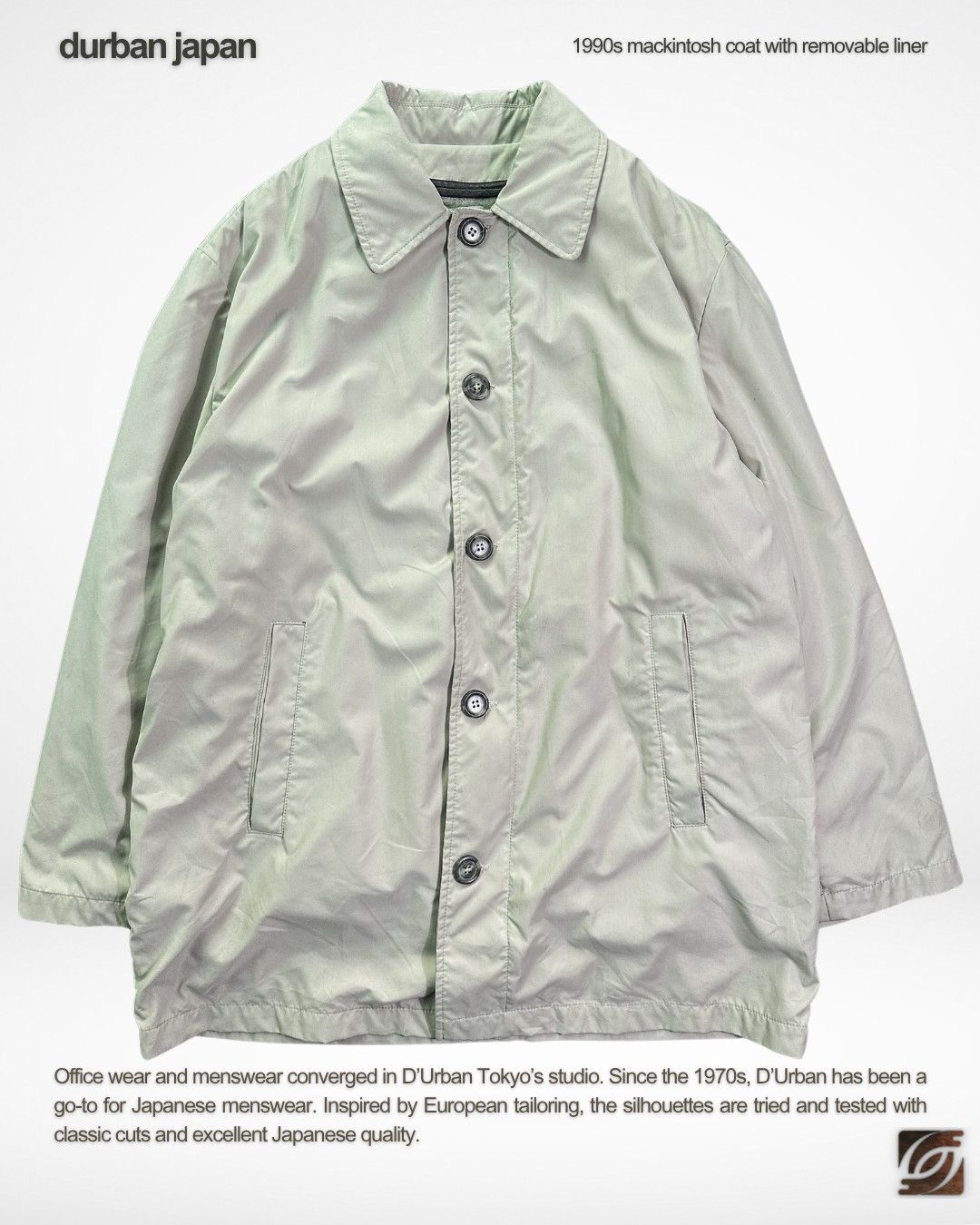 Japanese Brand × Yohji Yamamoto Durban Japan 1990s Mackintosh Coat with Removable Liner Size US L / EU 52-54 / 3 - 1 Thumbnail