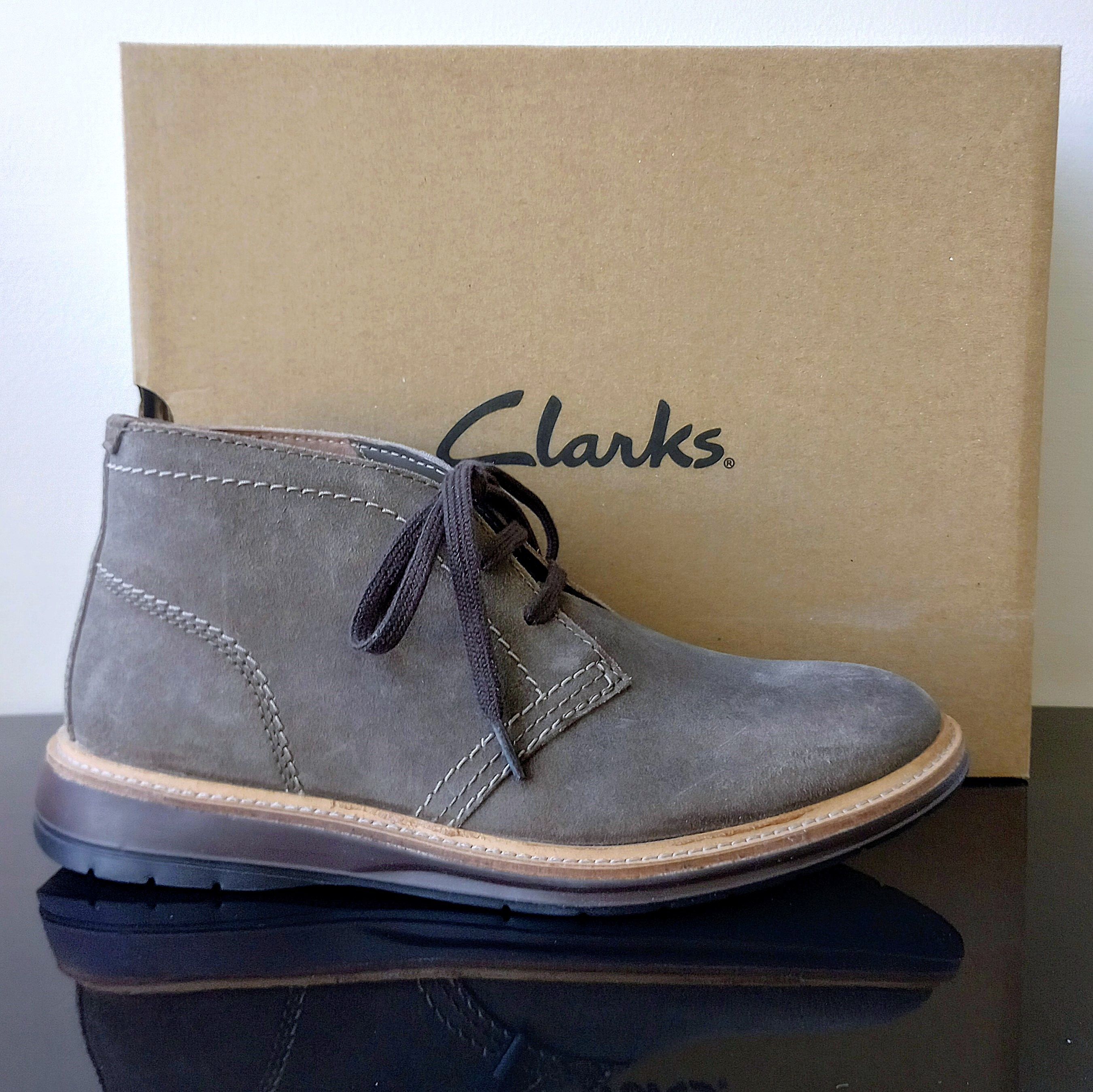 Clarks Clarks Men Chantry Mid Chukka Boot in Waxy Suede Grey Size US 8 / EU 41 - 1 Thumbnail