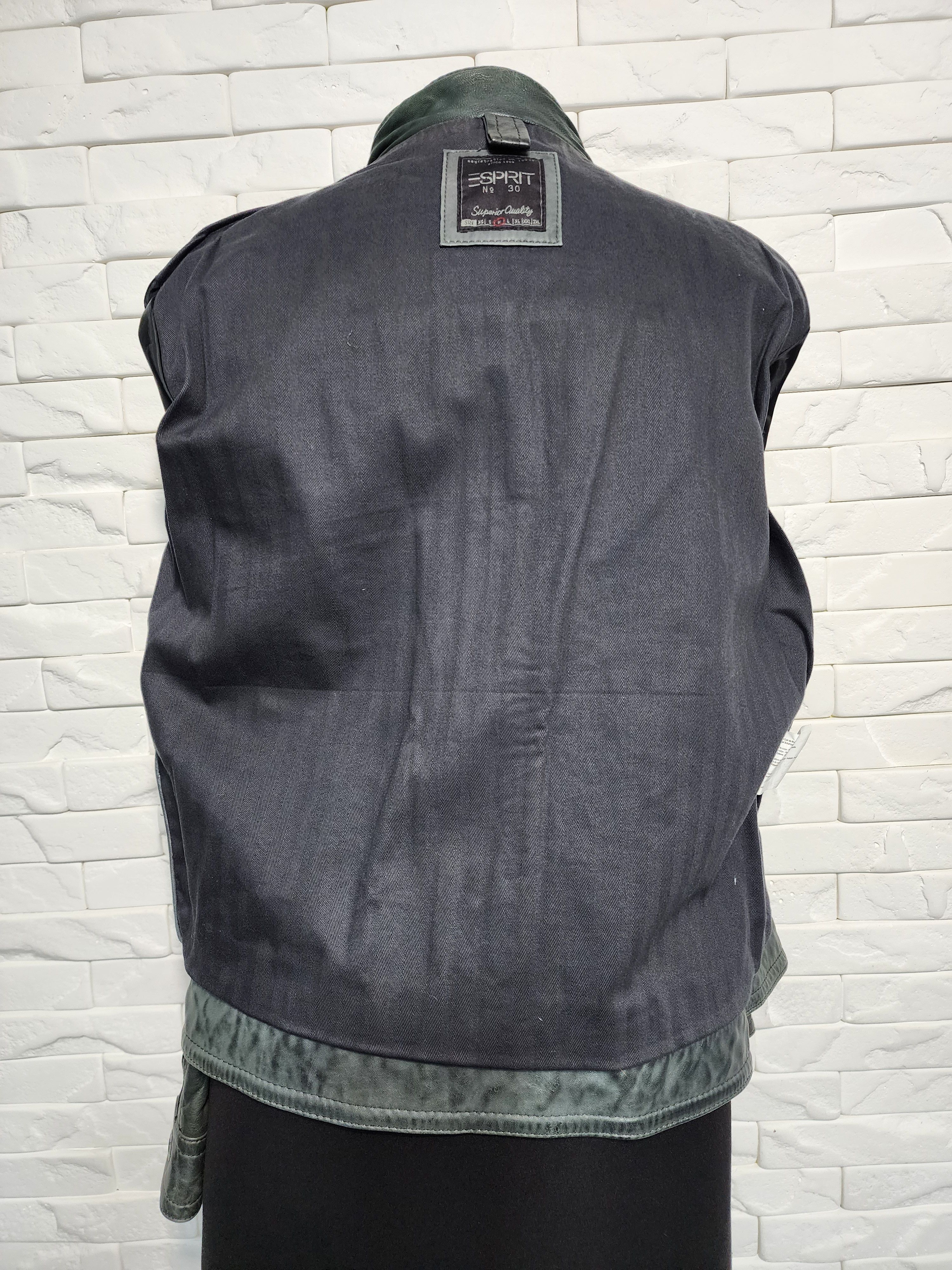Uniqlo Gray Leather Jacket: Men's Sporty Moto Style Size US M / EU 48-50 / 2 - 7 Thumbnail