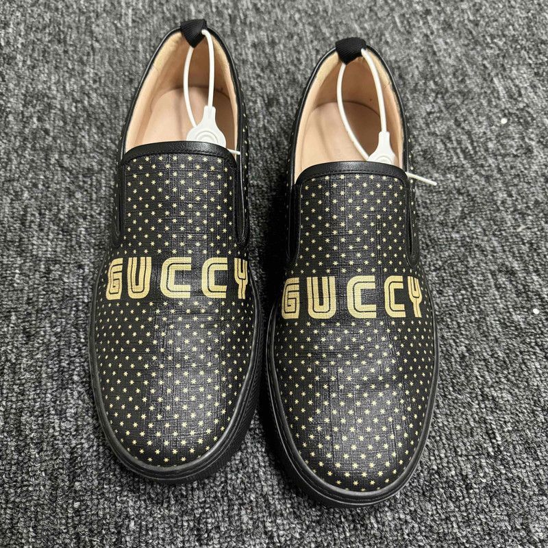 Gucci Gucci Black Canvas Slip-On Shoes - Size US 9.5 / EU 42-43 - 2 Thumbnail