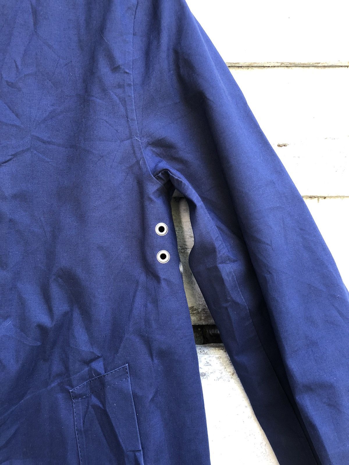 Handmade × Mackintosh Navy Blue Bonded Cotton Hooded Coat Size US S / EU 44-46 / 1 - 5 Thumbnail
