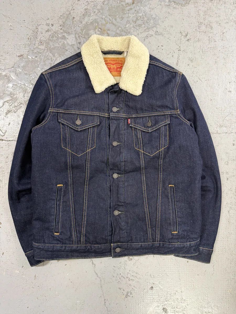 Levi's Levi’s Navy Brut Denim Shearling Jacket Size US L / EU 52-54 / 3 - 4 Thumbnail