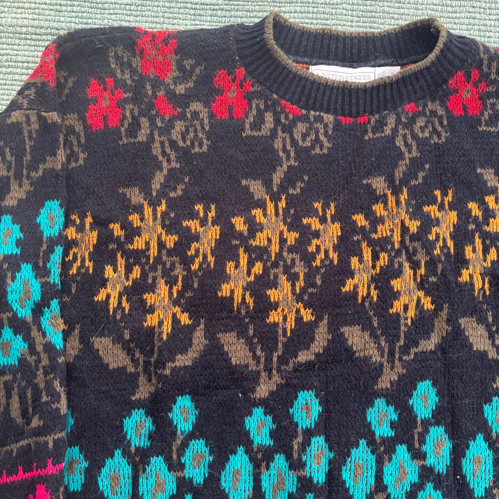 Vintage Vintage knit floral united stated sweater made in usa Size US L / EU 52-54 / 3 - 2 Thumbnail