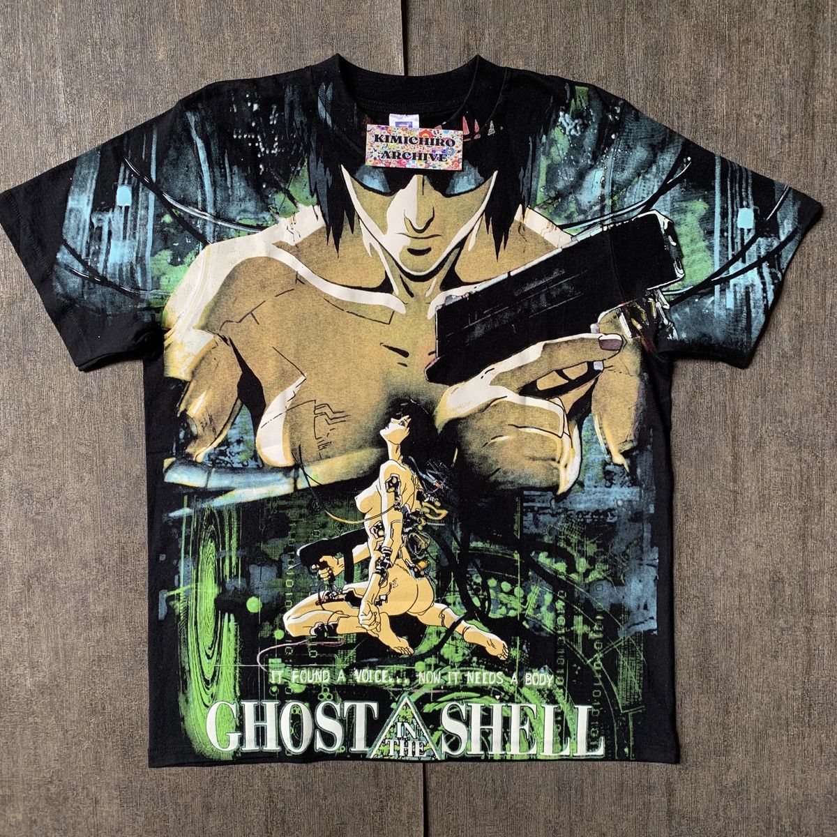 image of Aop Ghost In The Shell X Gits X Anime Tees X Very Rare in Black, Men's (Size Large)