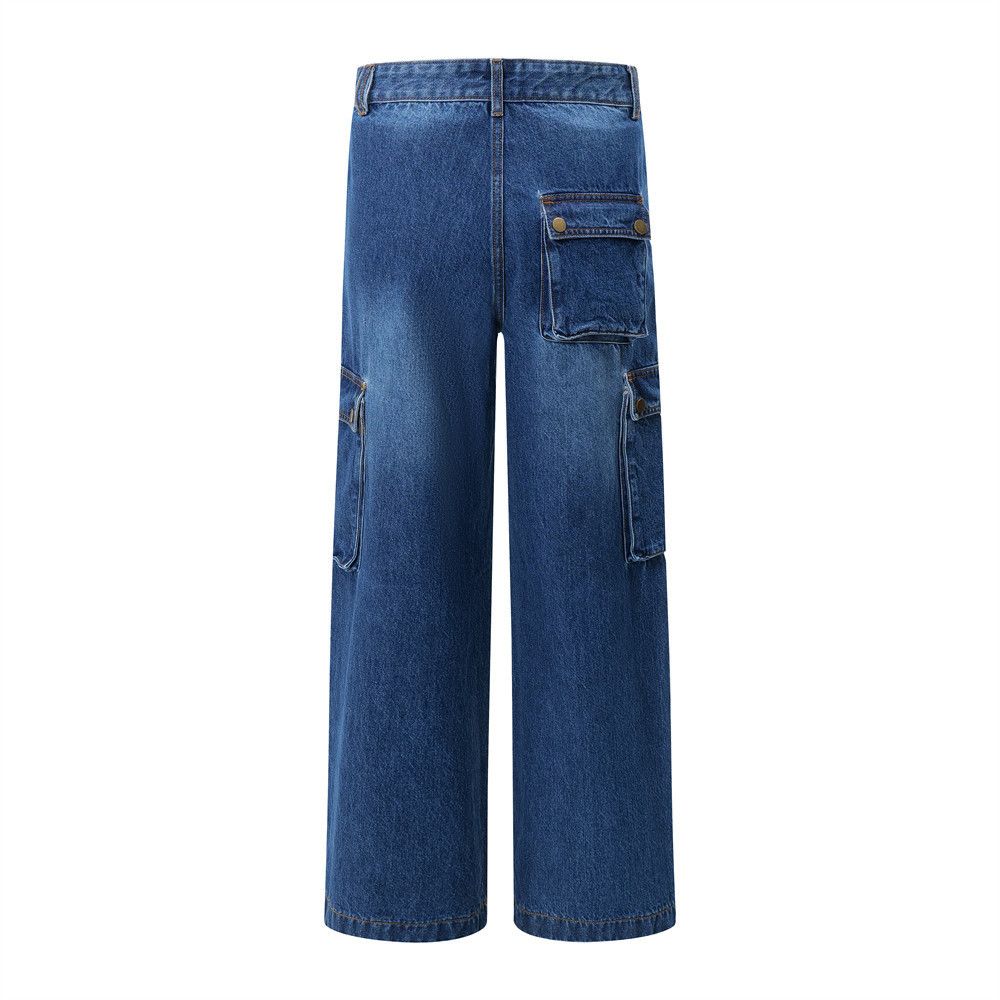 Japanese Brand × Jean High street pleated loose wide-leg washed cargo jeans y2k Size US 32 / EU 48 - 3 Thumbnail