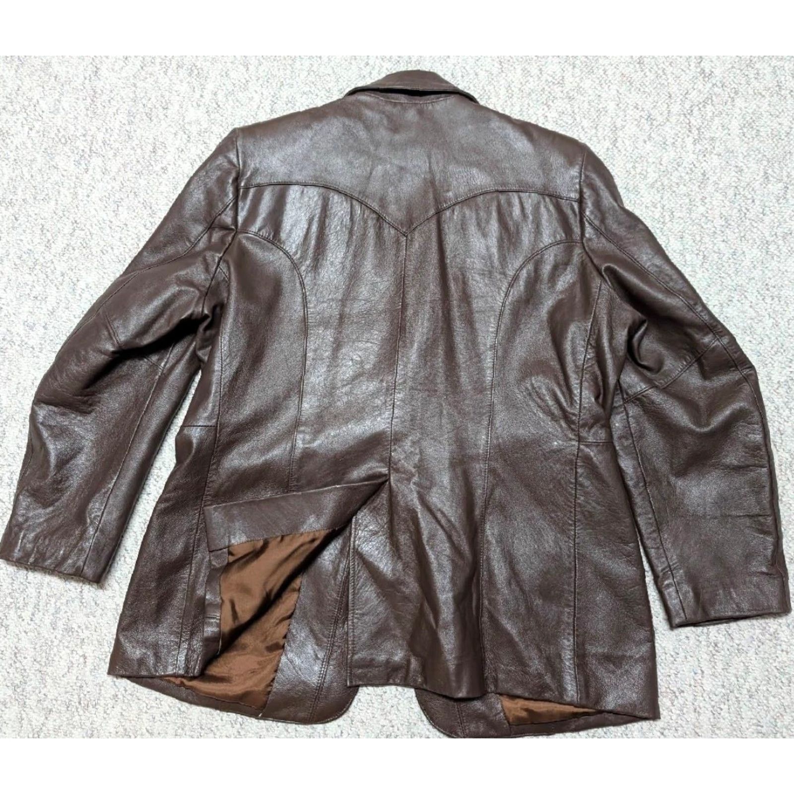 Vintage VINTAGE The Leather Factory Western Blazer Blazer 2XL Mens Brown Cowhide 48L Jacket 2XL USA Made Vintage Leather blazer Size 48R - 2 Thumbnail
