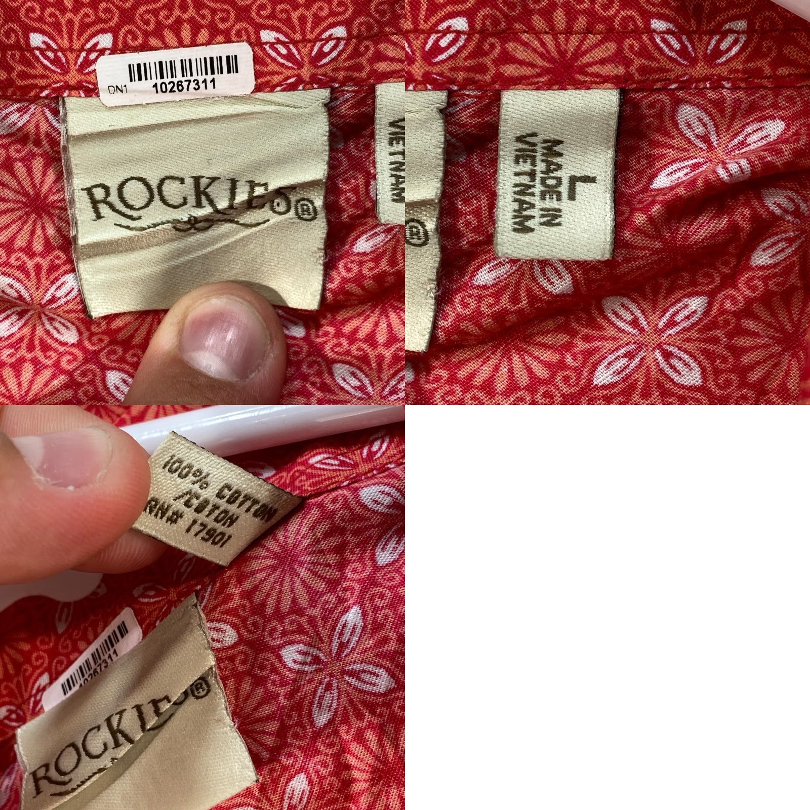 Vintage Rockies Womens L Large Western Cowgirl Shirt Pearl Snap Up Short Sleeve Red Size L / US 10 / IT 46 - 8 Thumbnail