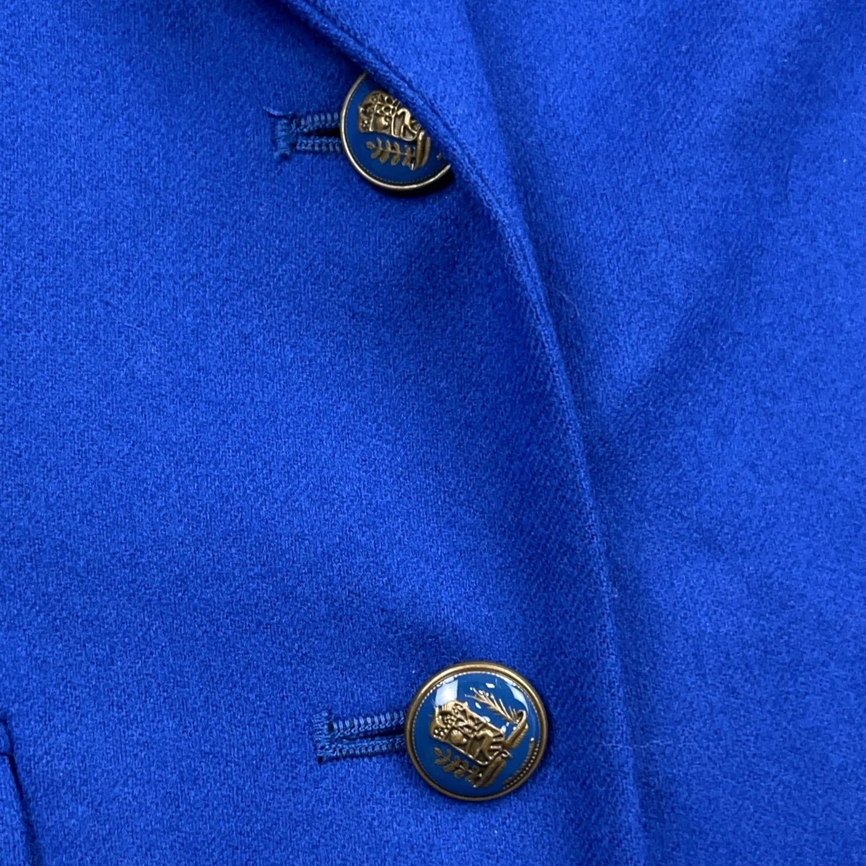 Pendleton VINTAGE Pendleton Blazer Jacket Women 10 Royal Blue Wool Sport Coat USA 80s 90s Size L / US 10 / IT 46 - 4 Thumbnail