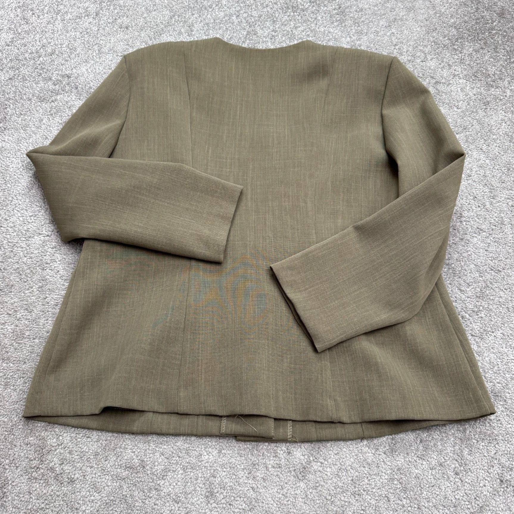 Vintage VINTAGE Reina New York Blazer Jacket Womens 16P Brown Collarless 90s Petite Short Solid Jacket, Workwear, 16P Womens Size XXL / US 16-18 / IT 52-54 - 2 Thumbnail