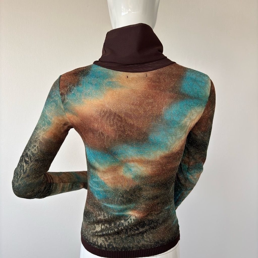 Roberto Cavalli Roberto Cavalli Vintage Lurex Turtleneck Top Size S / US 4 / IT 40 - 5 Thumbnail