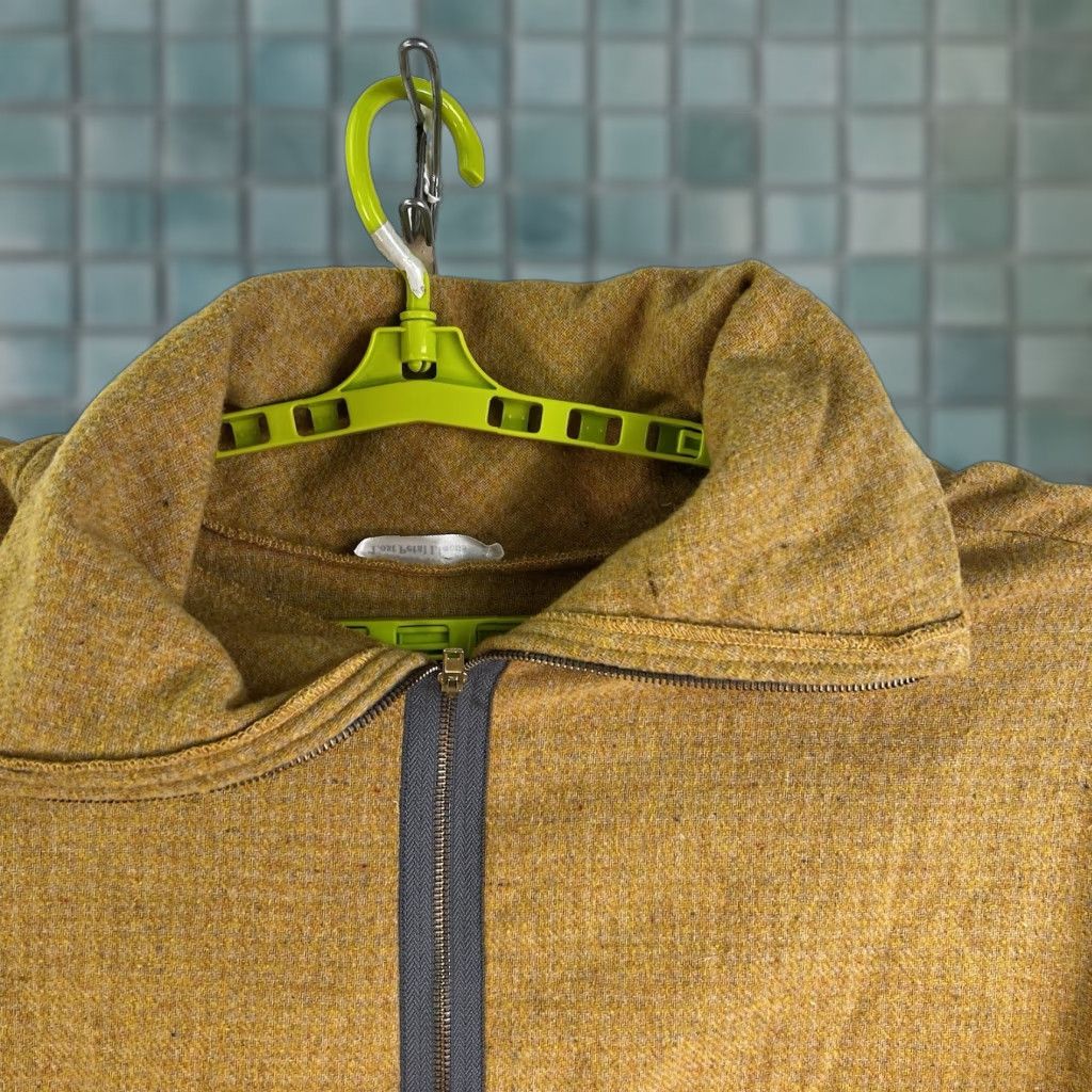 Vintage Lost Petal Linens Wool Blend Oversized Zip Poncho Vest Womens One Size Gold Size ONE SIZE - 1 Thumbnail