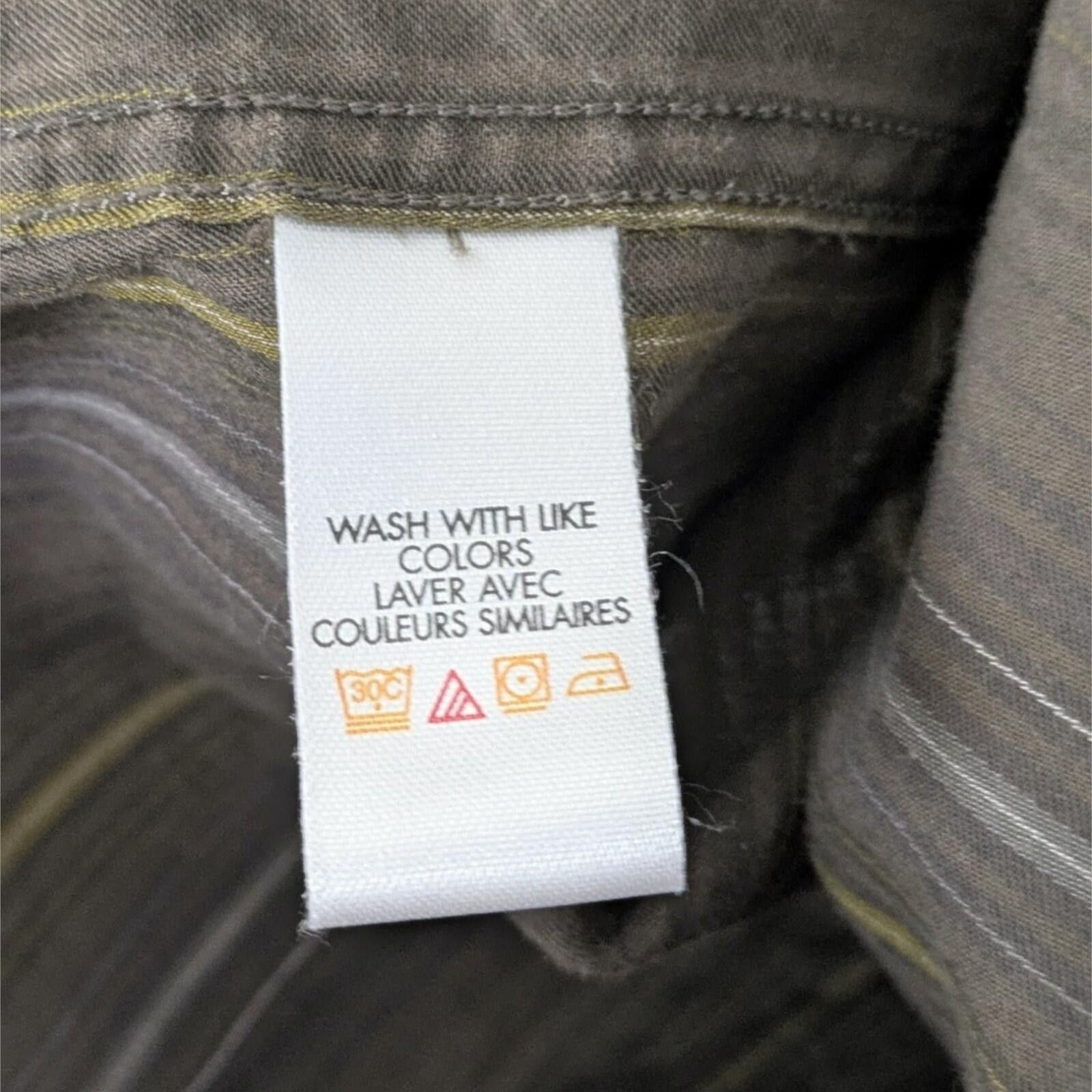 Calvin Klein Calvin Klein Men's L Modern Fit Brown Gold Striped Shirt Size US L / EU 52-54 / 3 - 6 Thumbnail