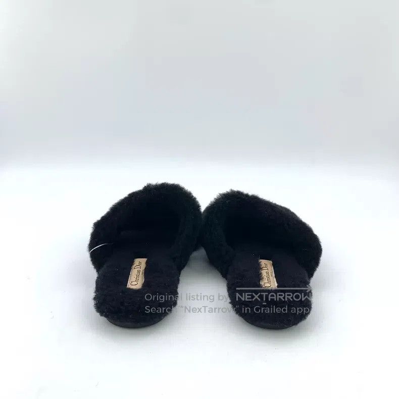 Dior Dior 22 Chez Moi Black Wool Casual Flat Plush Slippers Size US 4.5 / IT 34.5 - 4 Thumbnail