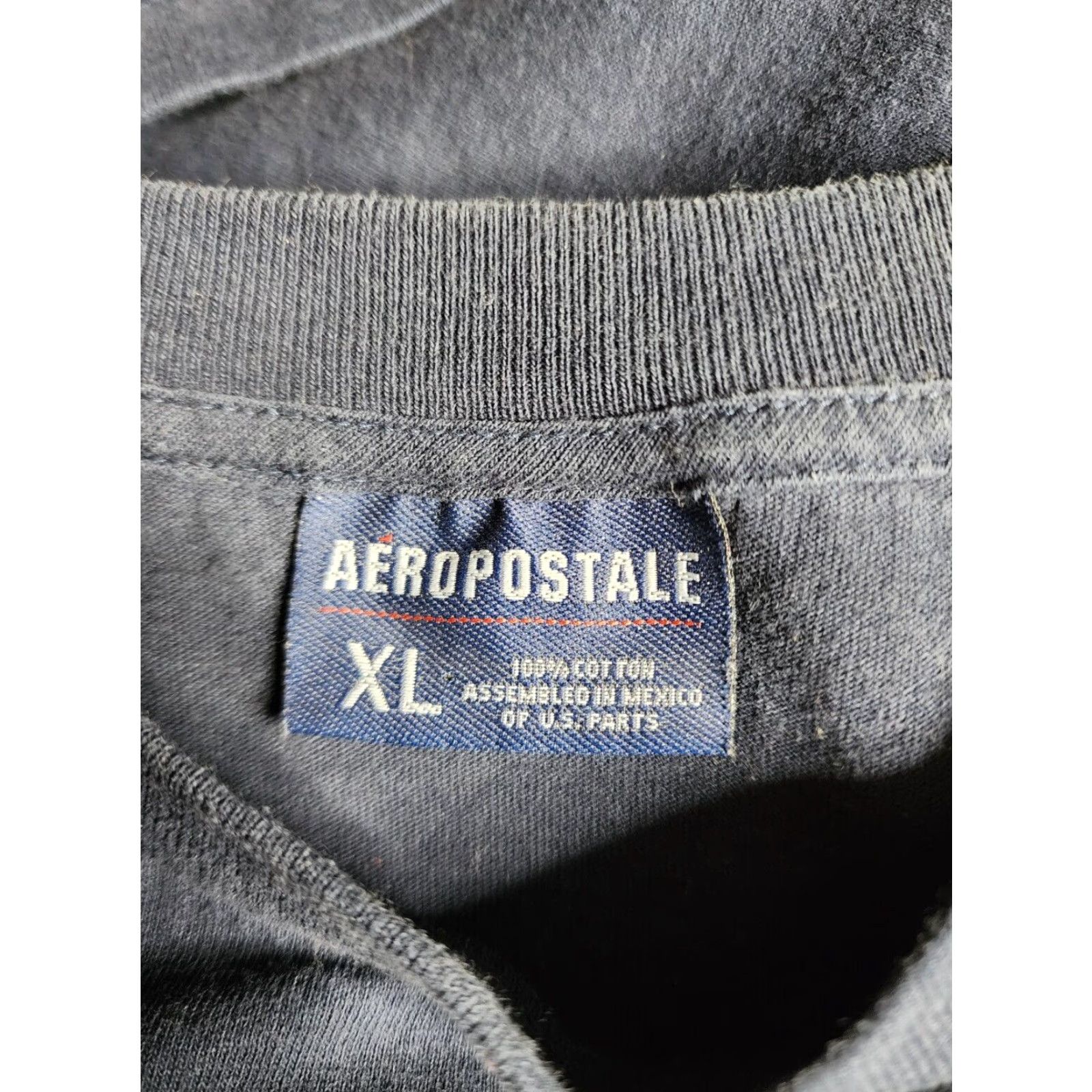 Aeropostale VINTAGE 90s Aeropostale Funny Casting Agent LA Mens XL Navy Blue Short Sleeve Cotton T Shirt Size US XL / EU 56 / 4 - 4 Thumbnail
