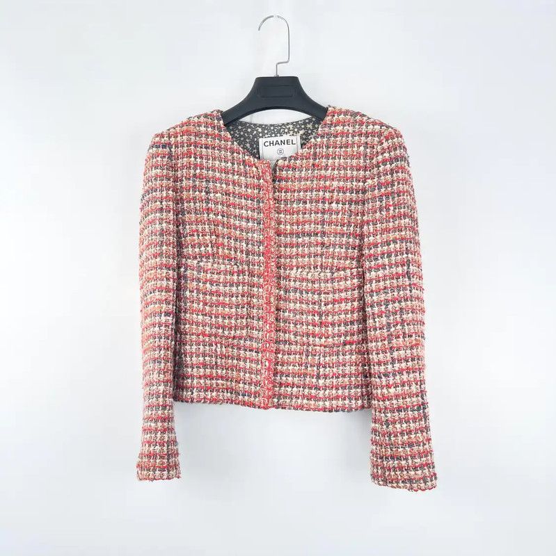 Chanel Chanel Red Tweed Jacket for Autumn 0089 Size XS / US 0-2 / IT 36-38 - 1 Thumbnail