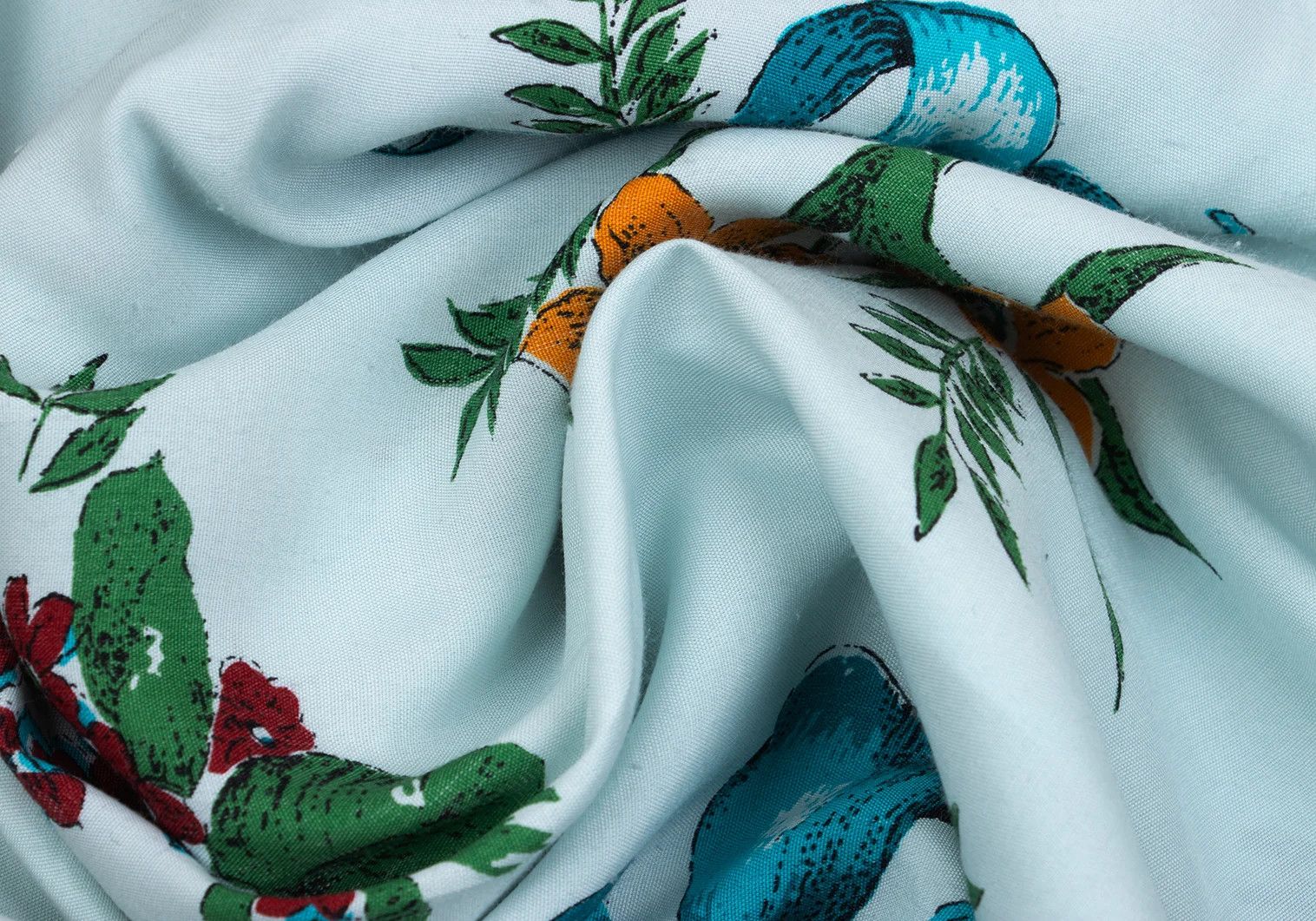 Junya Watanabe Floral Print Rayon Short Sleeve Shirt in Light Blue Size US XS / EU 42 / 0 - 17 Thumbnail