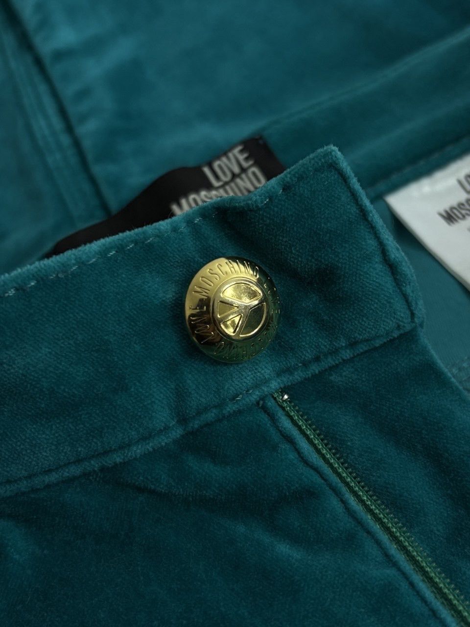 Love Moschino Love Moschino Green Velour Pants Size 26" / US 2 / IT 38 - 14 Thumbnail