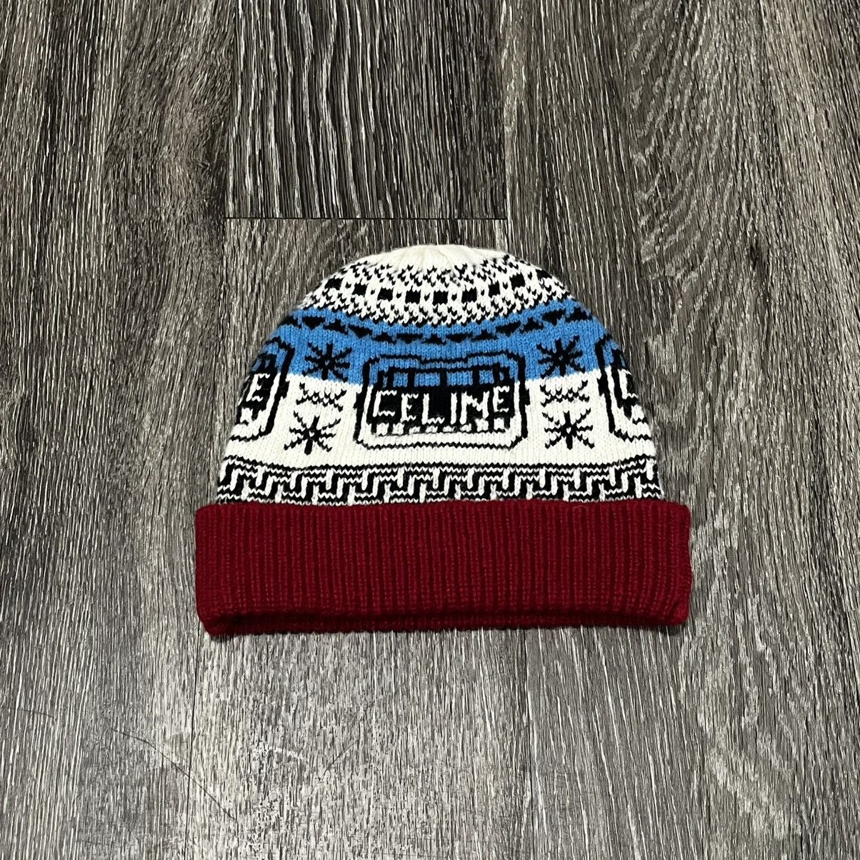 Celine [Avg. Resell: $450] Celine Knitted Printed Beanie Size ONE SIZE - 1 Thumbnail