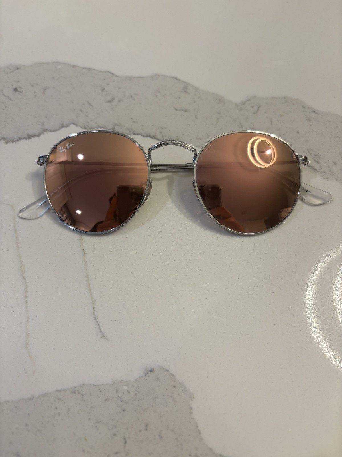 RayBan Ray Ban RB3447 Round Metal Polished Silver Size ONE SIZE - 2 Thumbnail