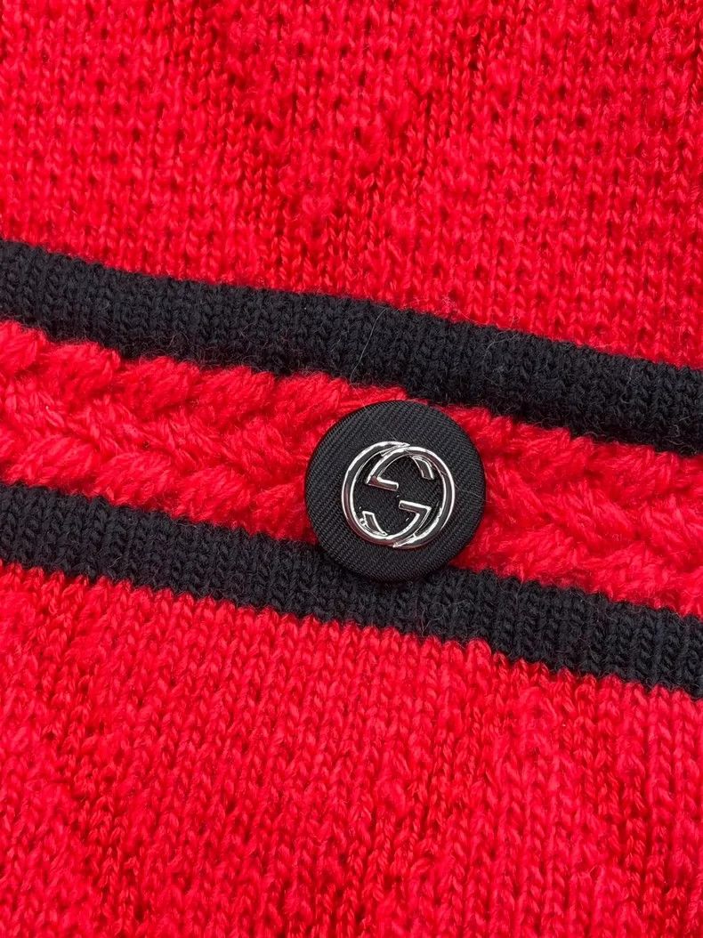 Gucci Gucci Red and black border knitted wool cardigan jacket 250 Size XS / US 0-2 / IT 36-38 - 3 Thumbnail