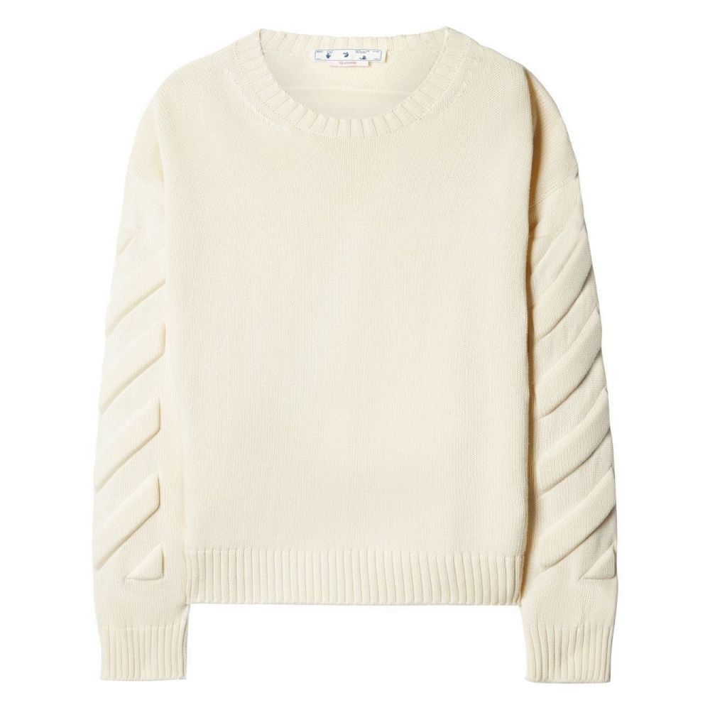 o1gr1nt0125 3D Diag Knit Crewneck Sweater in Beige