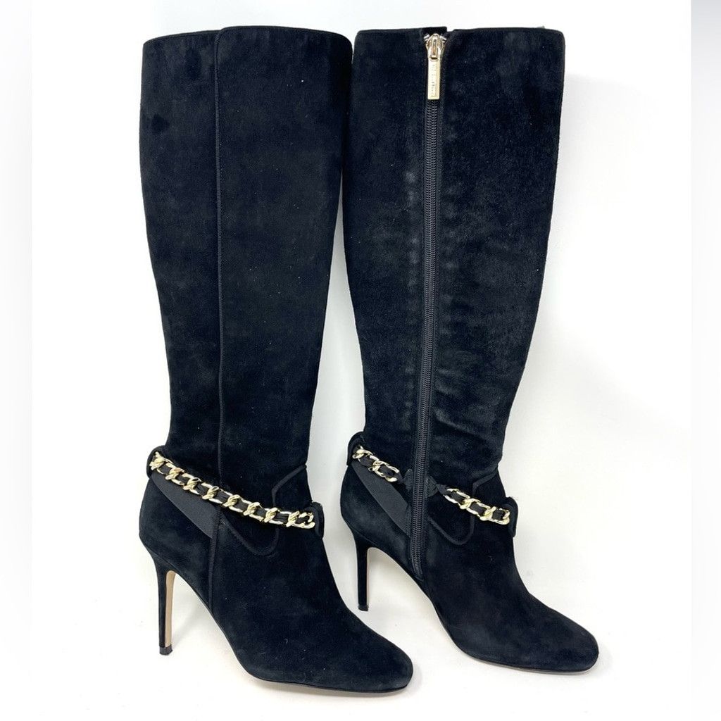 Karl Lagerfeld Karl Lagerfeld Maryam Black Suede Heeled Boots Size 7/ 37.5 Size US 7 / IT 37 - 2 Thumbnail