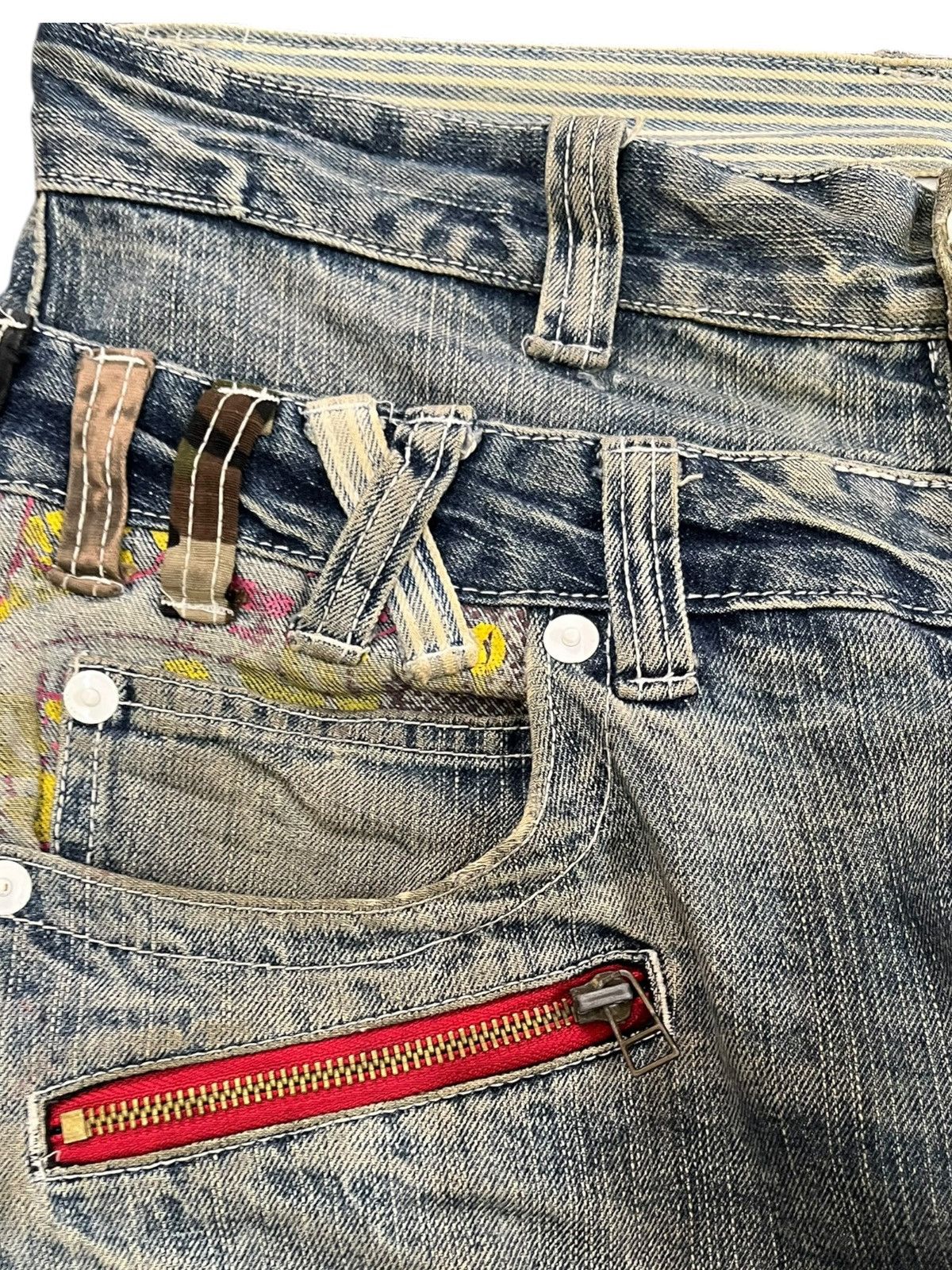 Takashi Murakami Vintage Double Focus Double Waist Twisted Leg Denim Size US 33 - 3 Thumbnail
