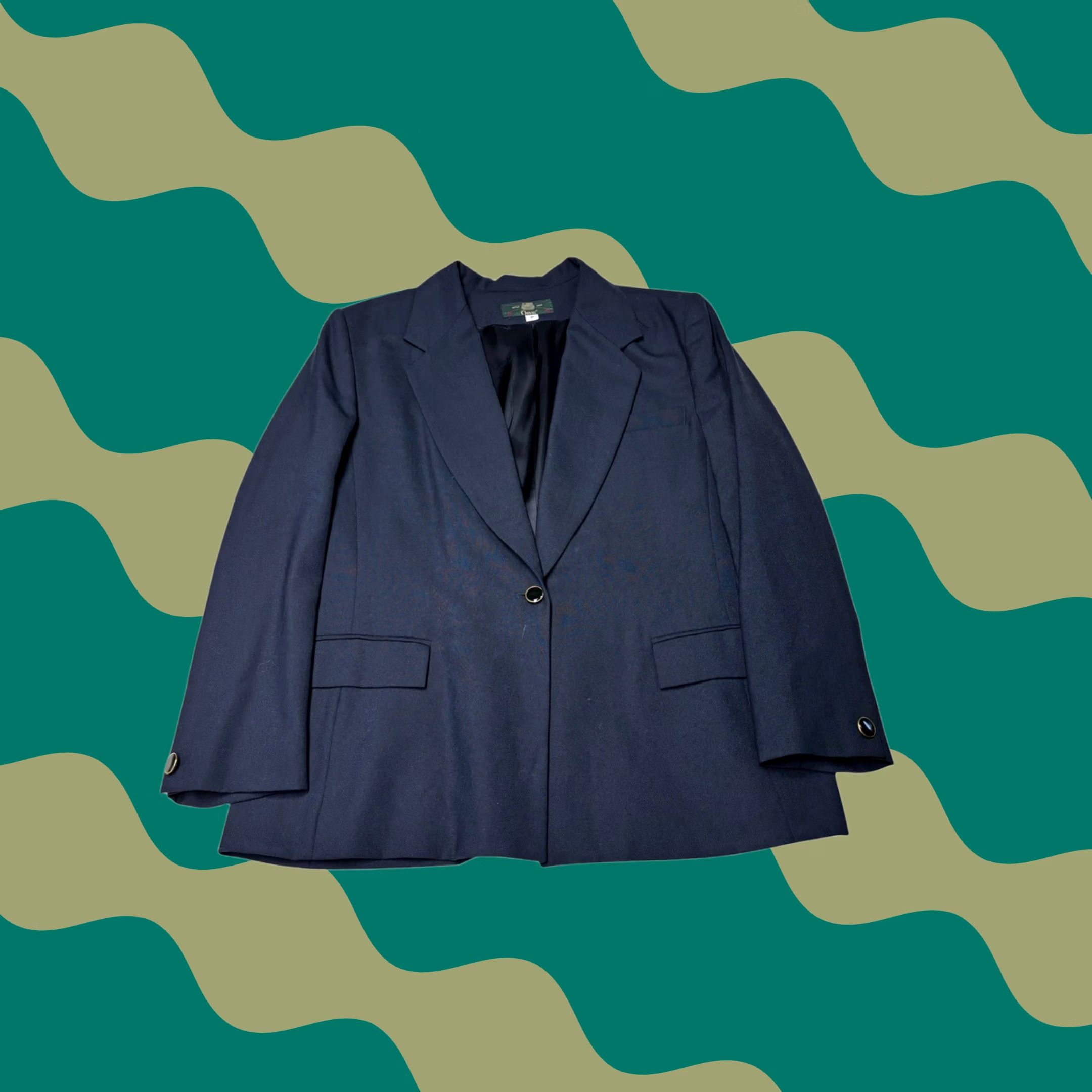 Orvis VINTAGE Orvis Blazer Jacket Womens 16W Wool Blend Single Button Navy Blue (USA) Size XXL / US 16-18 / IT 52-54 - 1 Thumbnail