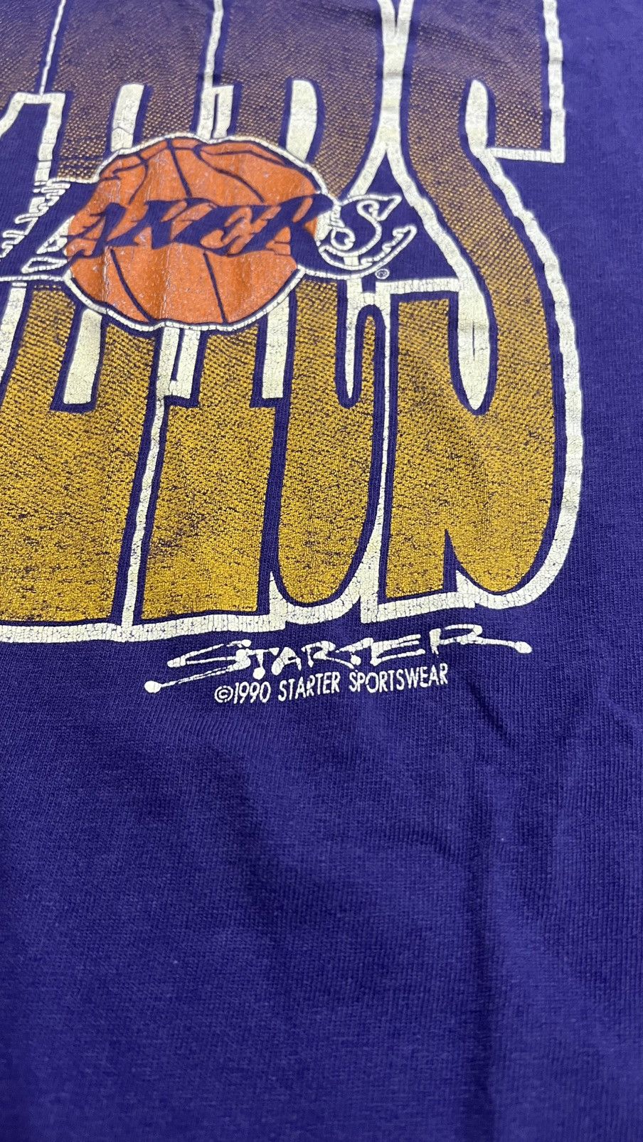 NBA × Starter 1990 RARE‼️Los Angeles Lakers NBA made in USA starter T shirt Size US L / EU 52-54 / 3 - 3 Thumbnail