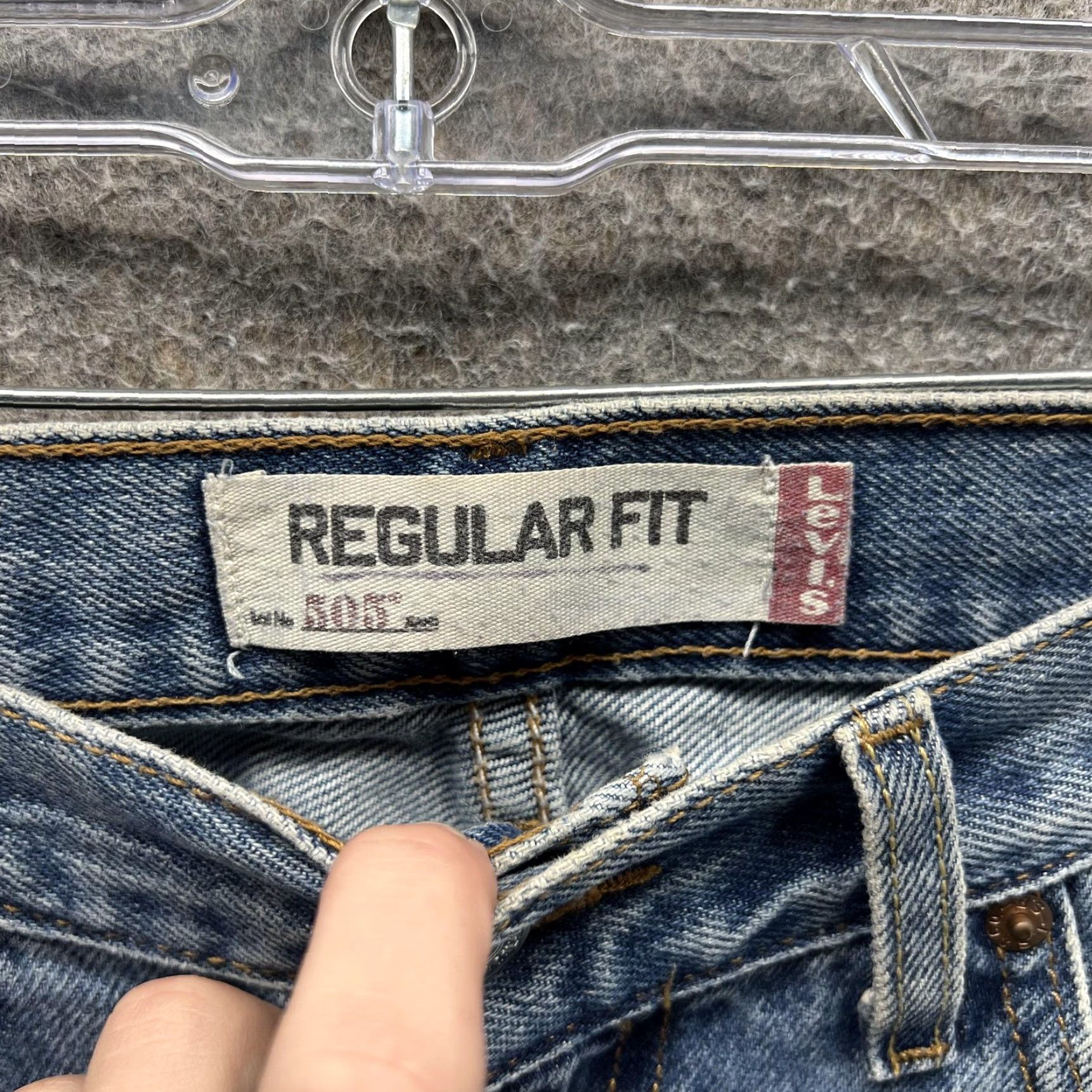 Levi's Levis 505 Jeans Mens 30x30 Blue Regular Fit Straight Leg Side Stripe Denim Jeans Size US 30 / EU 46 - 5 Thumbnail
