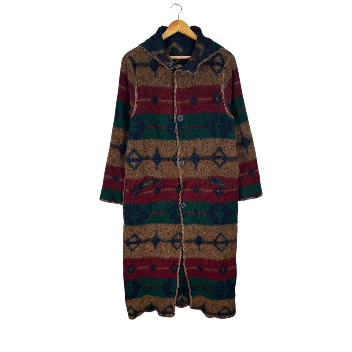 🔥WOOLRICH NATIVE NAVAJO REVERSIBLE LONG JACKET