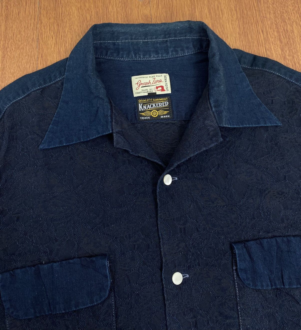 KOJIMA GENES Graph zero Indigo sewing pattern shirt Size US XL / EU 56 / 4 - 4 Thumbnail