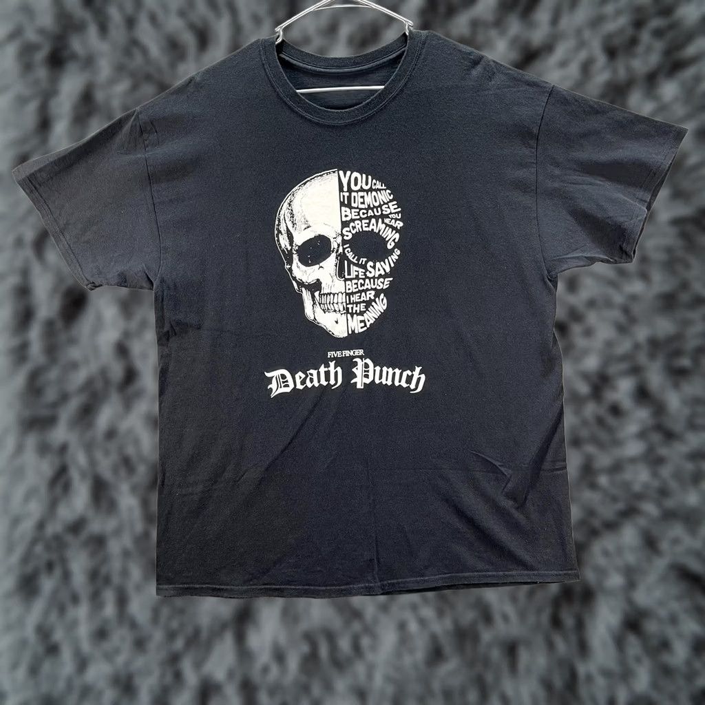 Vintage VINTAGE Five Finger Death Punch Shirt Mens Large Black Band Graphic Metal Rock Tee Size US L / EU 52-54 / 3 - 1 Thumbnail
