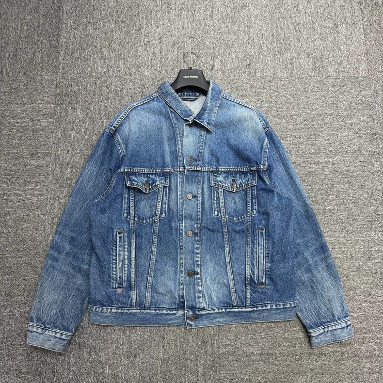 Balenciaga Balenciaga Green Double B Embroidered Logo Denim Jacket-250 Size US S / EU 44-46 / 1 - 1 Thumbnail