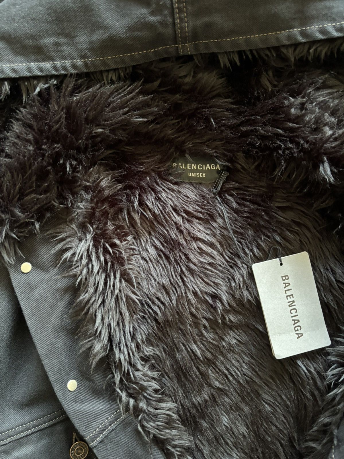 Balenciaga BALENCIAGA Denim Fur Jacket Size US L / EU 52-54 / 3 - 4 Thumbnail