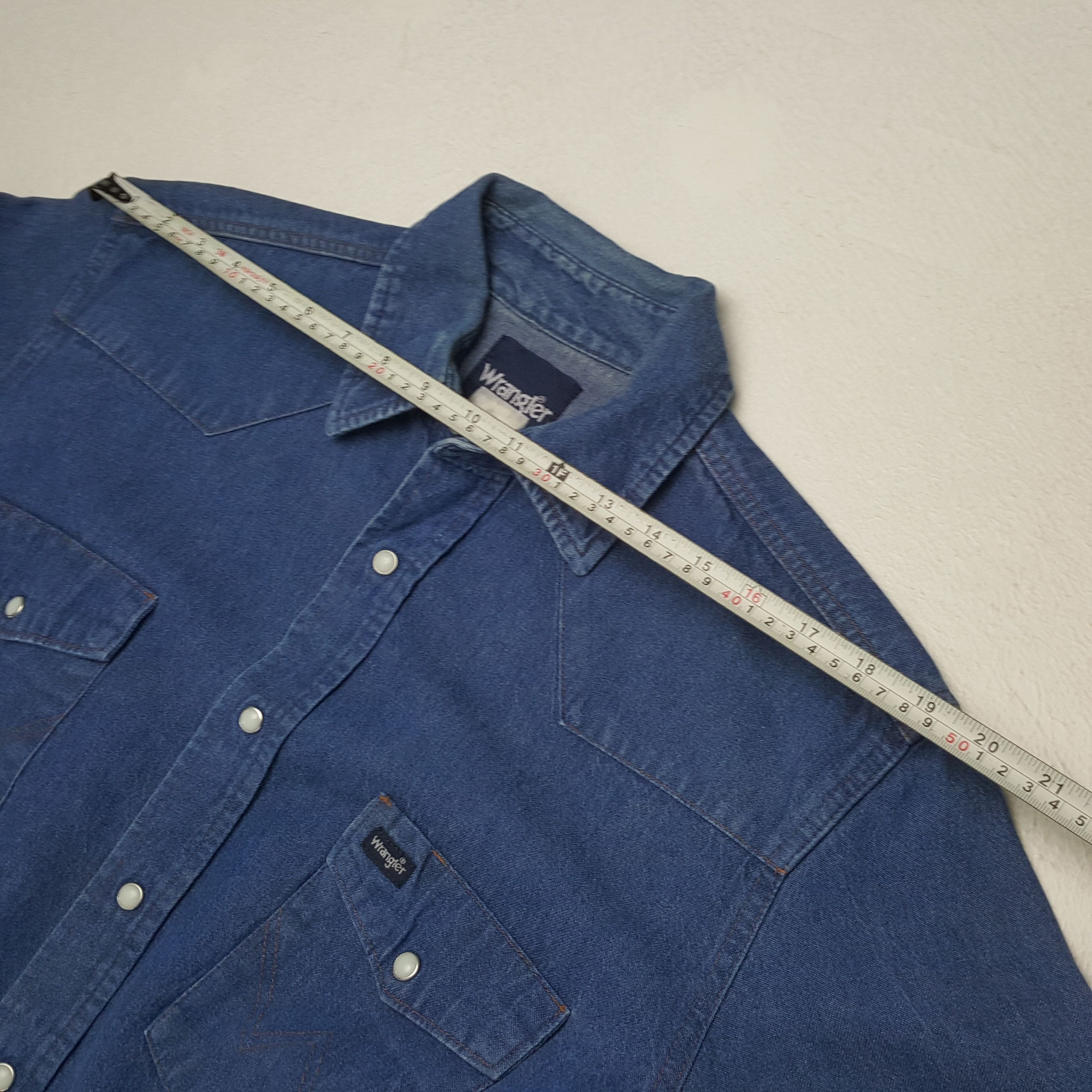 Vintage × Wrangler Vintage WRANGLER American Classic Western Denim Shirt Size US L / EU 52-54 / 3 - 4 Thumbnail