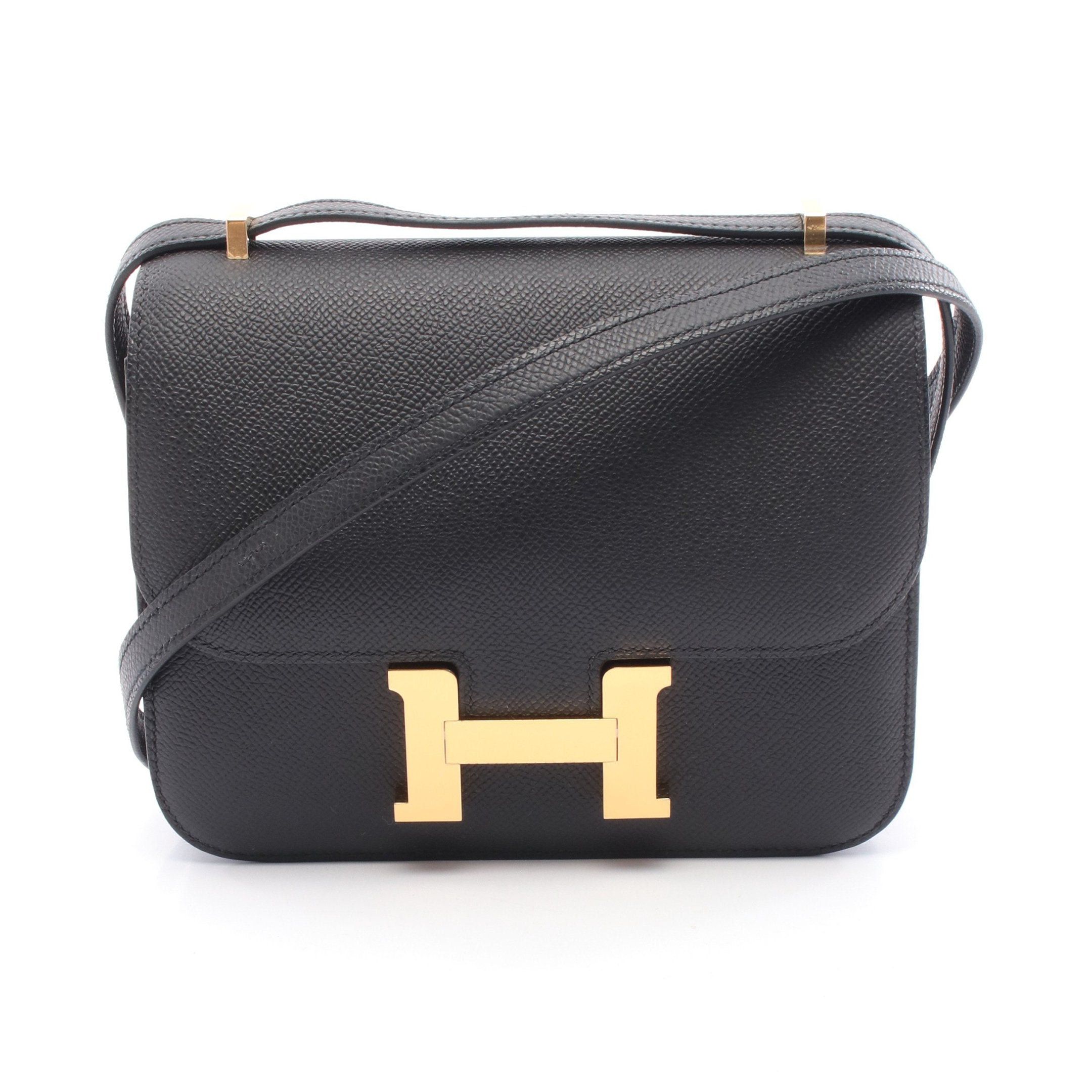 Hermes Constance 3 Mini Miroir Shoulder Bag Veau Epsom Black Gold Hardware K Stamp, Women's