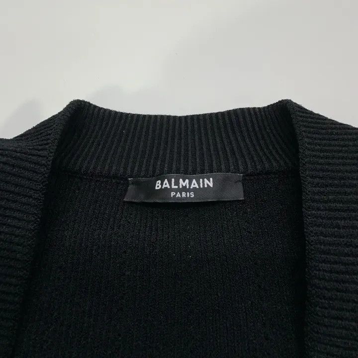 Balmain Balmain Black Buttoned Crop Knit Sweater -2507 Size S / US 4 / IT 40 - 6 Thumbnail