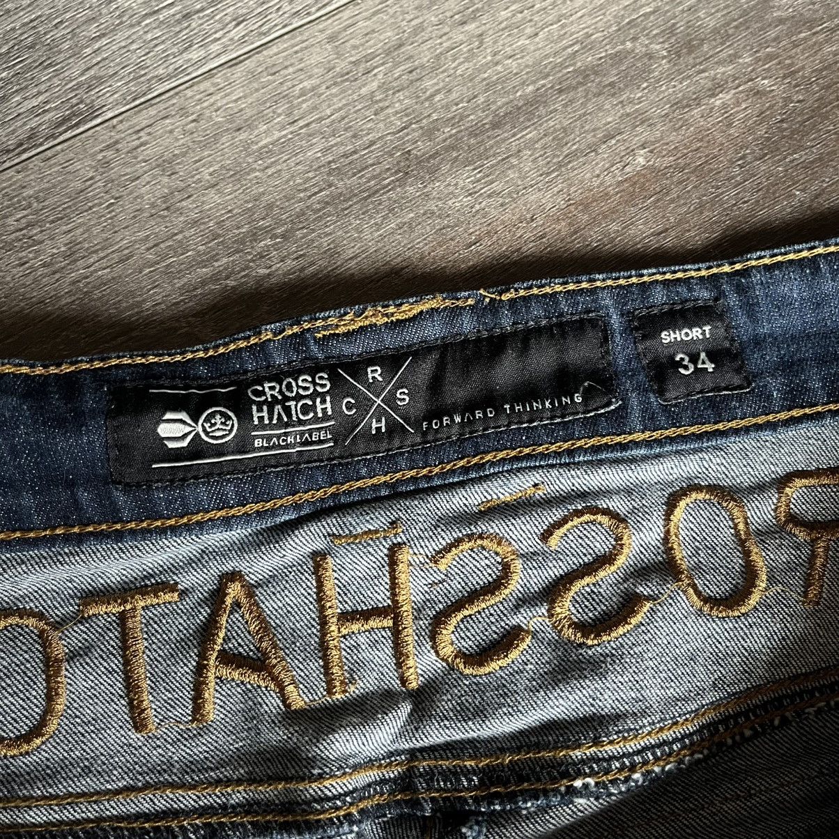 Vintage Vintage Y2K Crosshatch Logo Baggy Cargo Denim Jean Shorts 34 Size US 34 / EU 50 - 9 Thumbnail