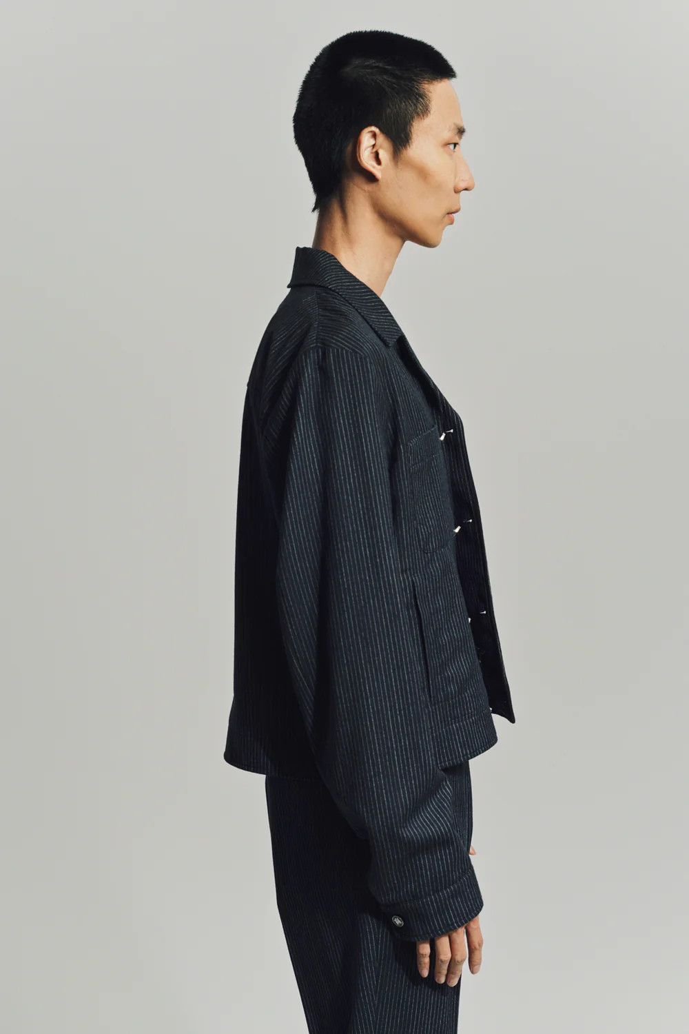 Amiri oc11z0126 Pinstripe Cadet Jacket in Black Size US M / EU 48-50 / 2 - 3 Thumbnail