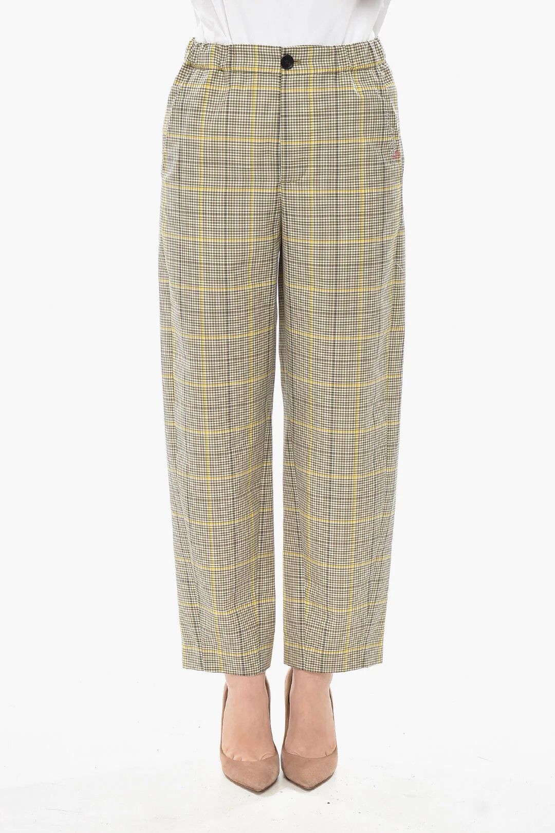Marni og1mm0326 Wool-Blend Cropped Fit Pant in Beige Size 28" / US 6 / IT 42 - 1 Thumbnail