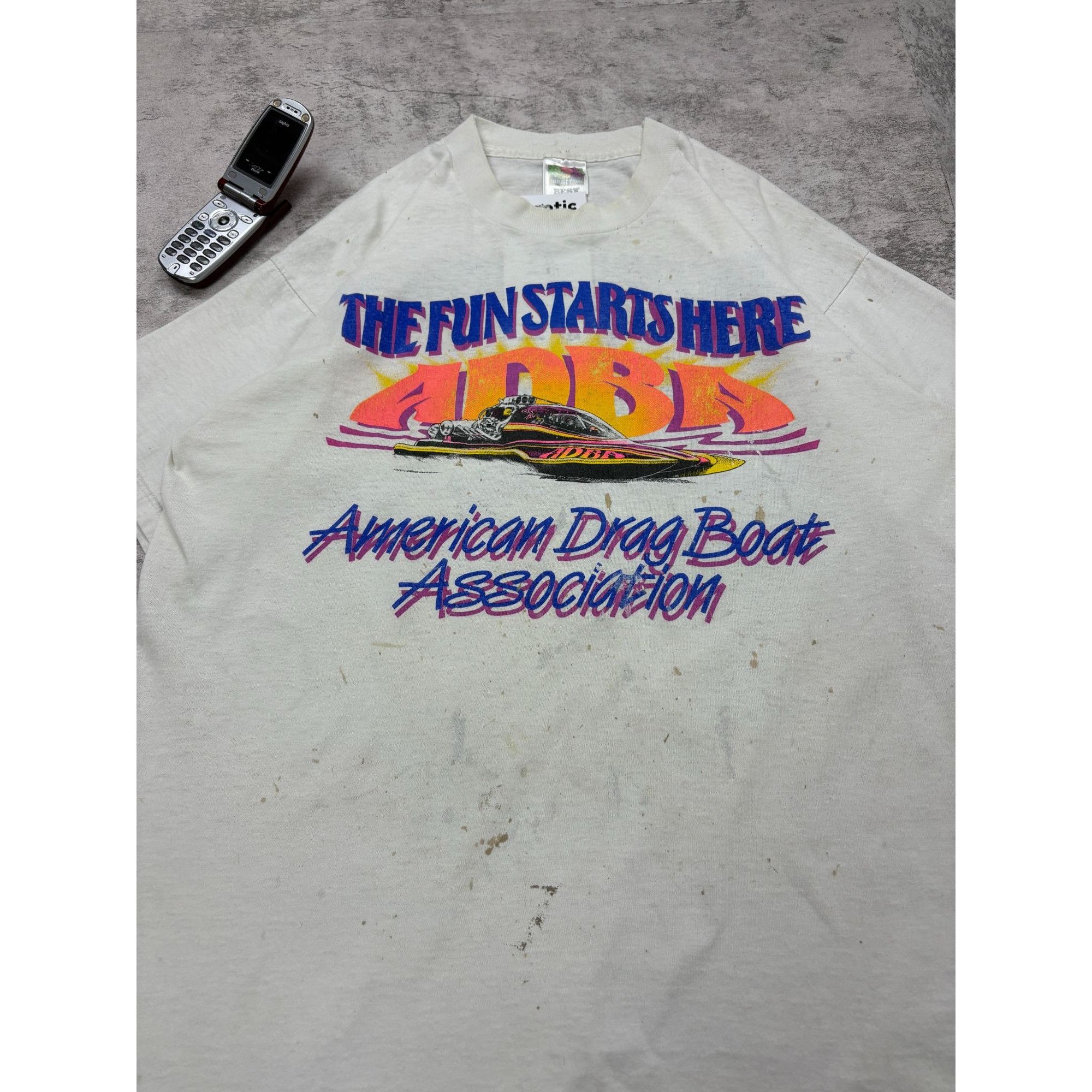 Fruit Of The Loom Vintage Drag Boat Graphic T Size US L / EU 52-54 / 3 - 3 Thumbnail