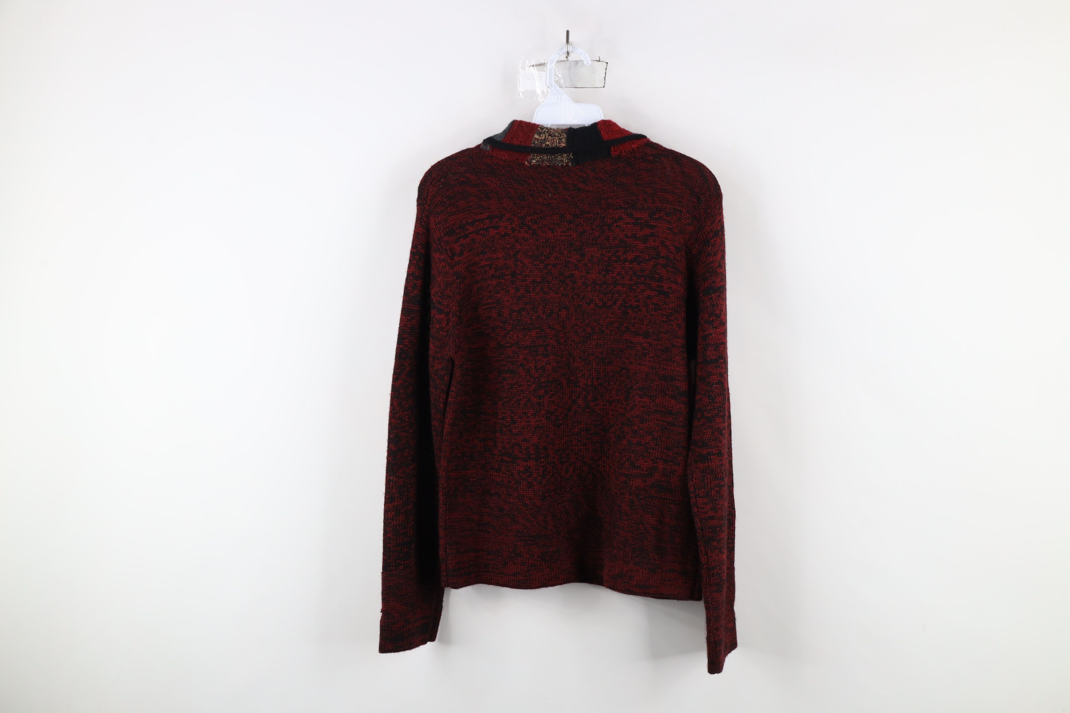 Vintage Vintage 90s Streetwear Wool Blend Knit Collared Sweater Red Size M / US 6-8 / IT 42-44 - 9 Thumbnail