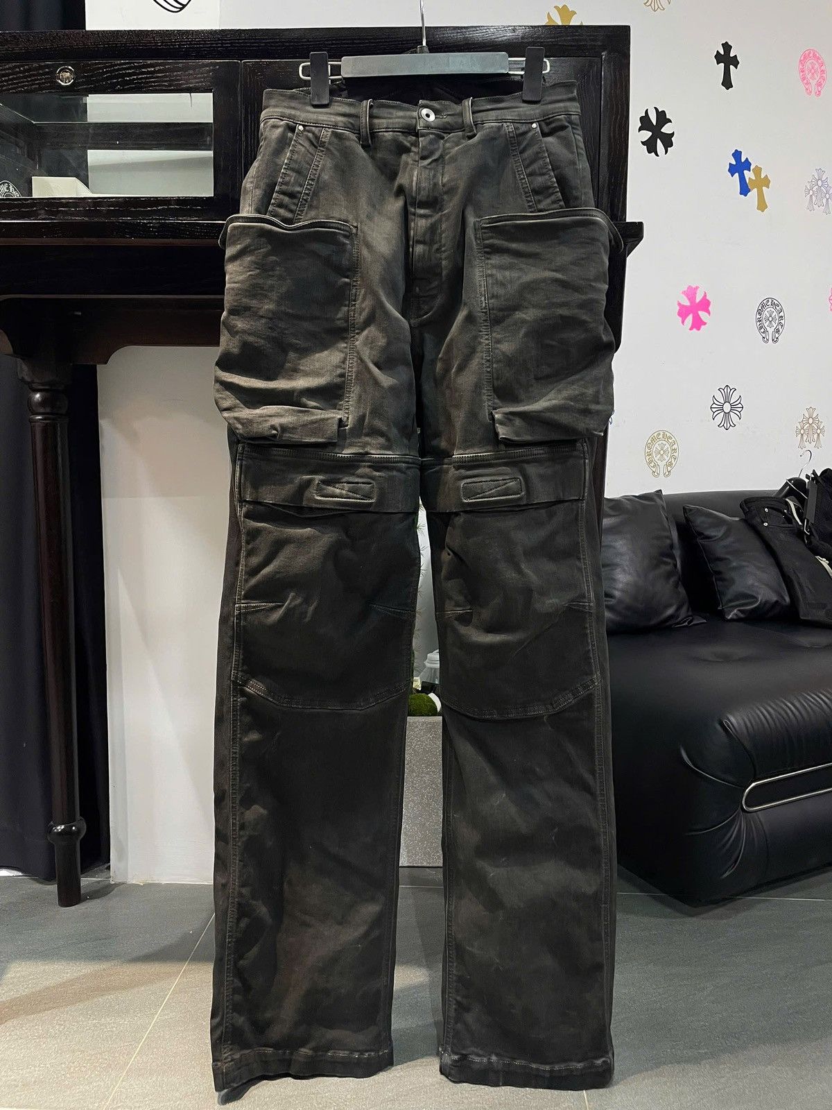 Rick Owens RICK OWENS Stefan Denim Cargo Pants Size US 30 / EU 46 - 1 Thumbnail