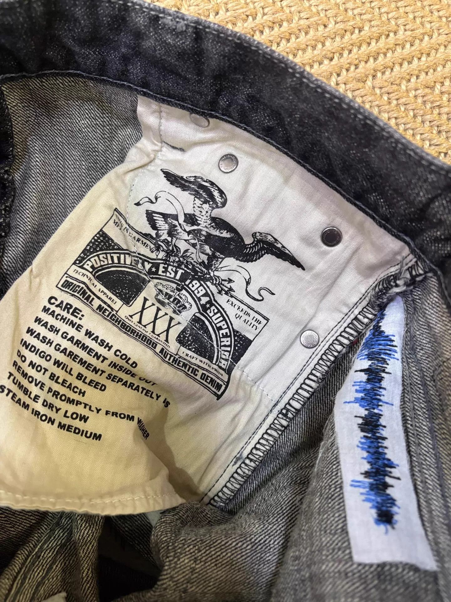 Neighborhood NBHD 09 Narrow M Black Anchor Washed Cut Jeans Near New Size US 32 / EU 48 - 7 Thumbnail