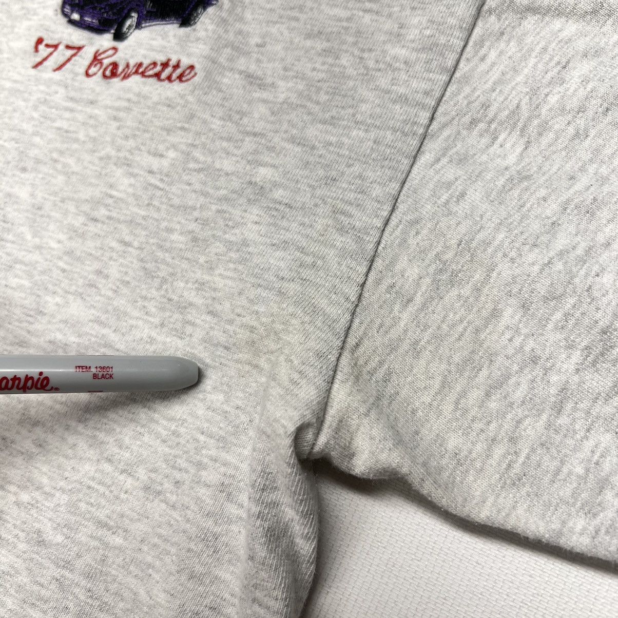 Vintage VTG Car Polo Shirt Grey Embroidered 1977 Corvette Cotton Size US L / EU 52-54 / 3 - 6 Thumbnail