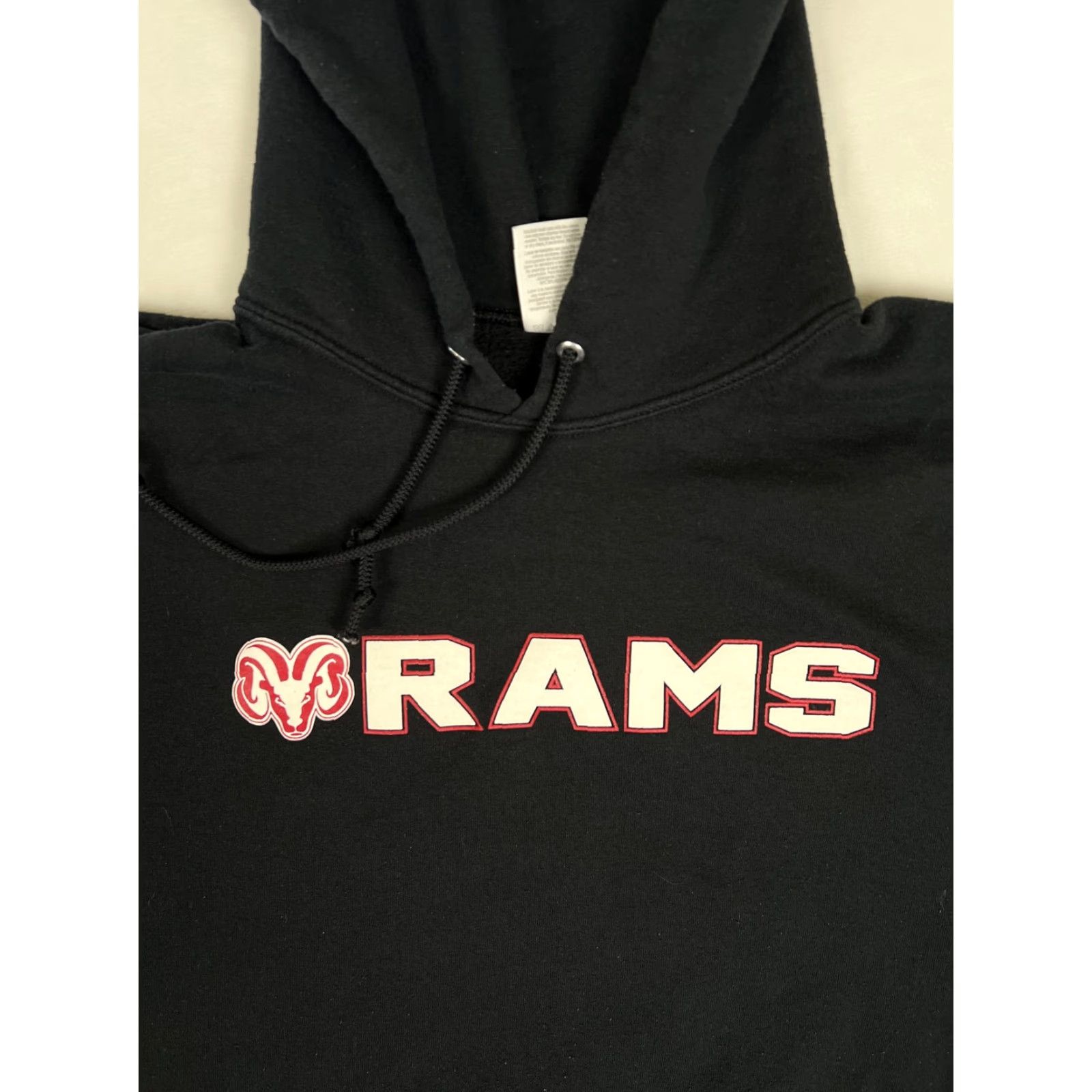 Jerzees VINTAGE Fresno City College Rams Hoodie Mens Large Black Pullover Sweatshirt Size US L / EU 52-54 / 3 - 2 Thumbnail